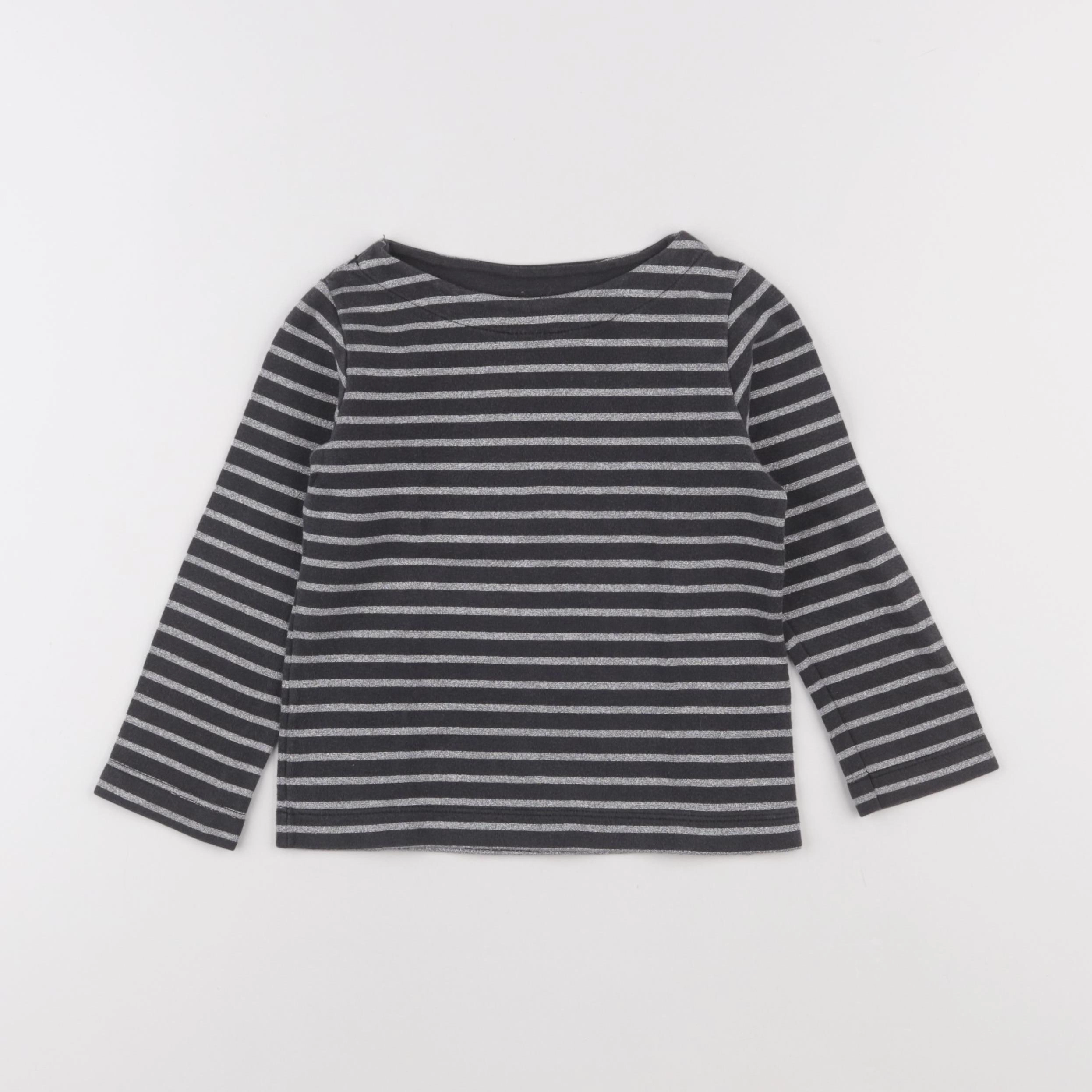 Petit Bateau - tee-shirt gris, argent - 4 ans