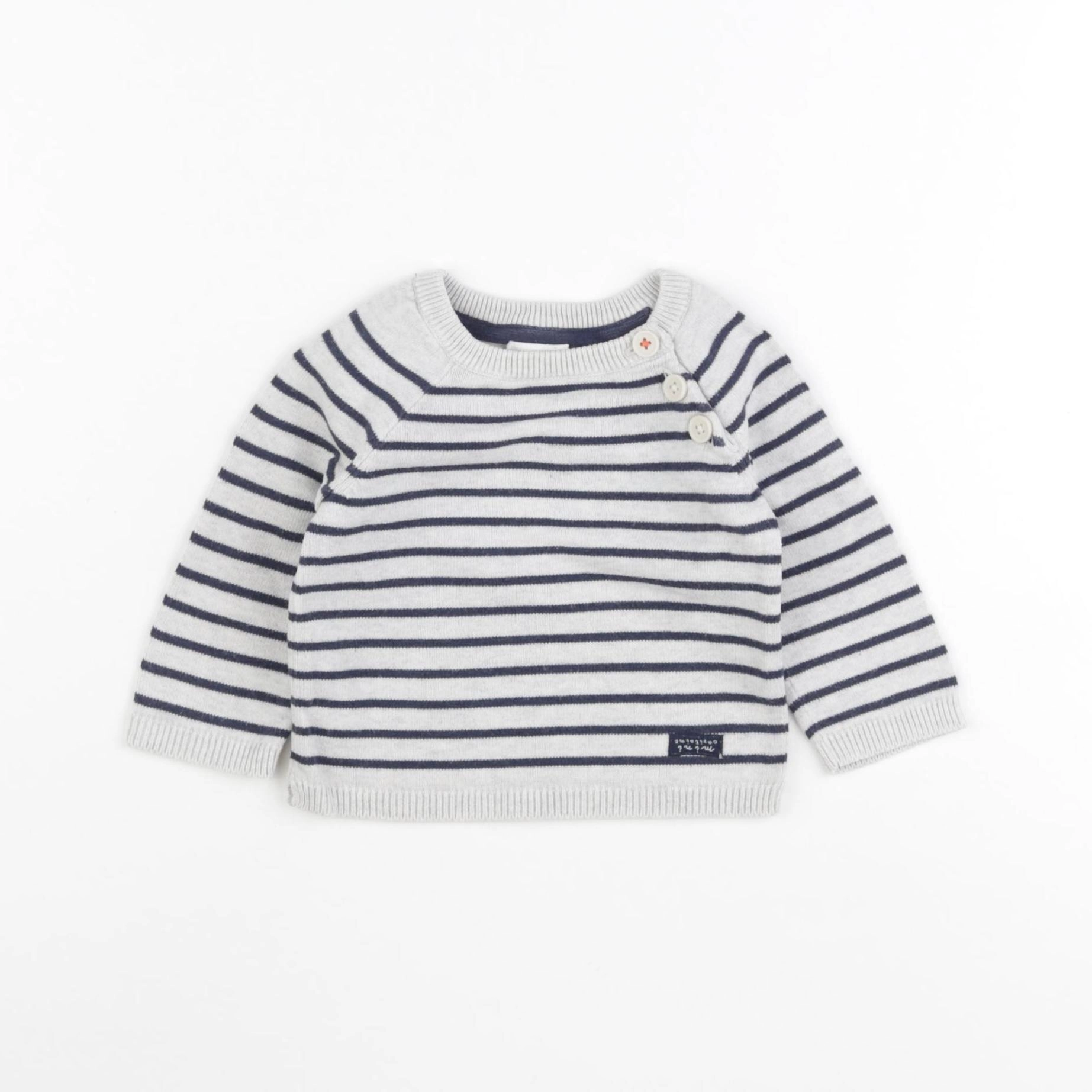 Tape à l'oeil - pull gris, bleu - 3 mois