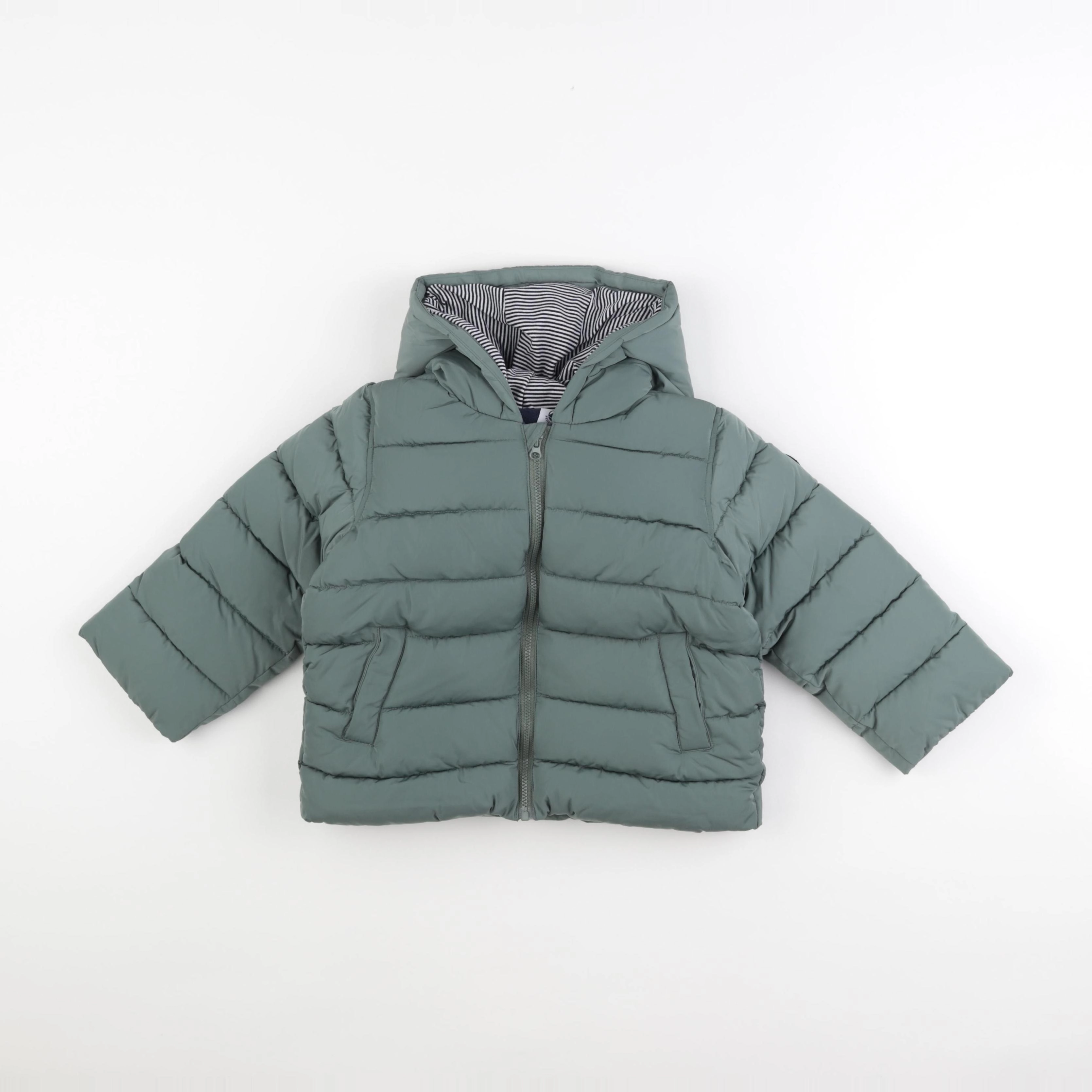Petit Bateau - doudoune vert - 6 mois