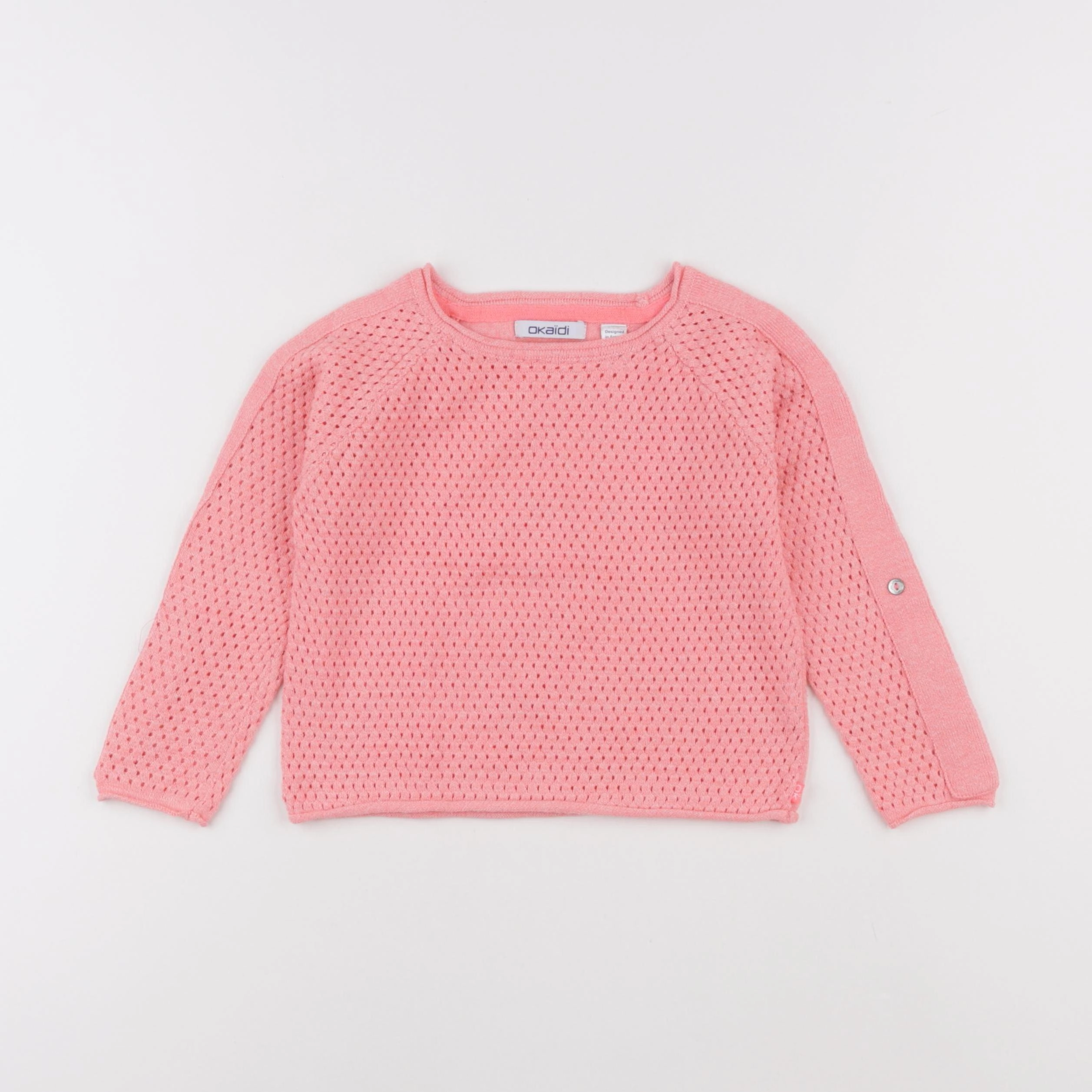 Okaidi - pull rose fluo - 3 ans