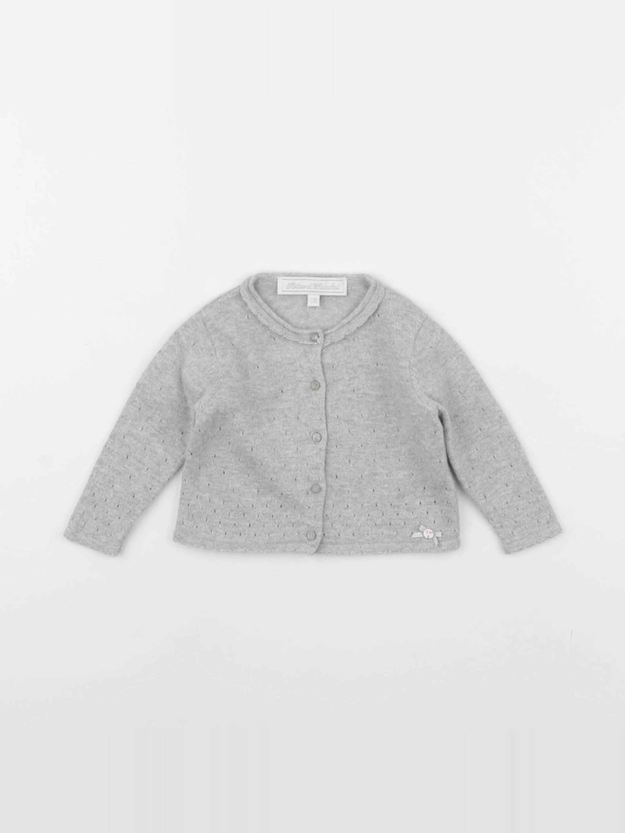 Tartine & Chocolat - gilet gris - 6 mois