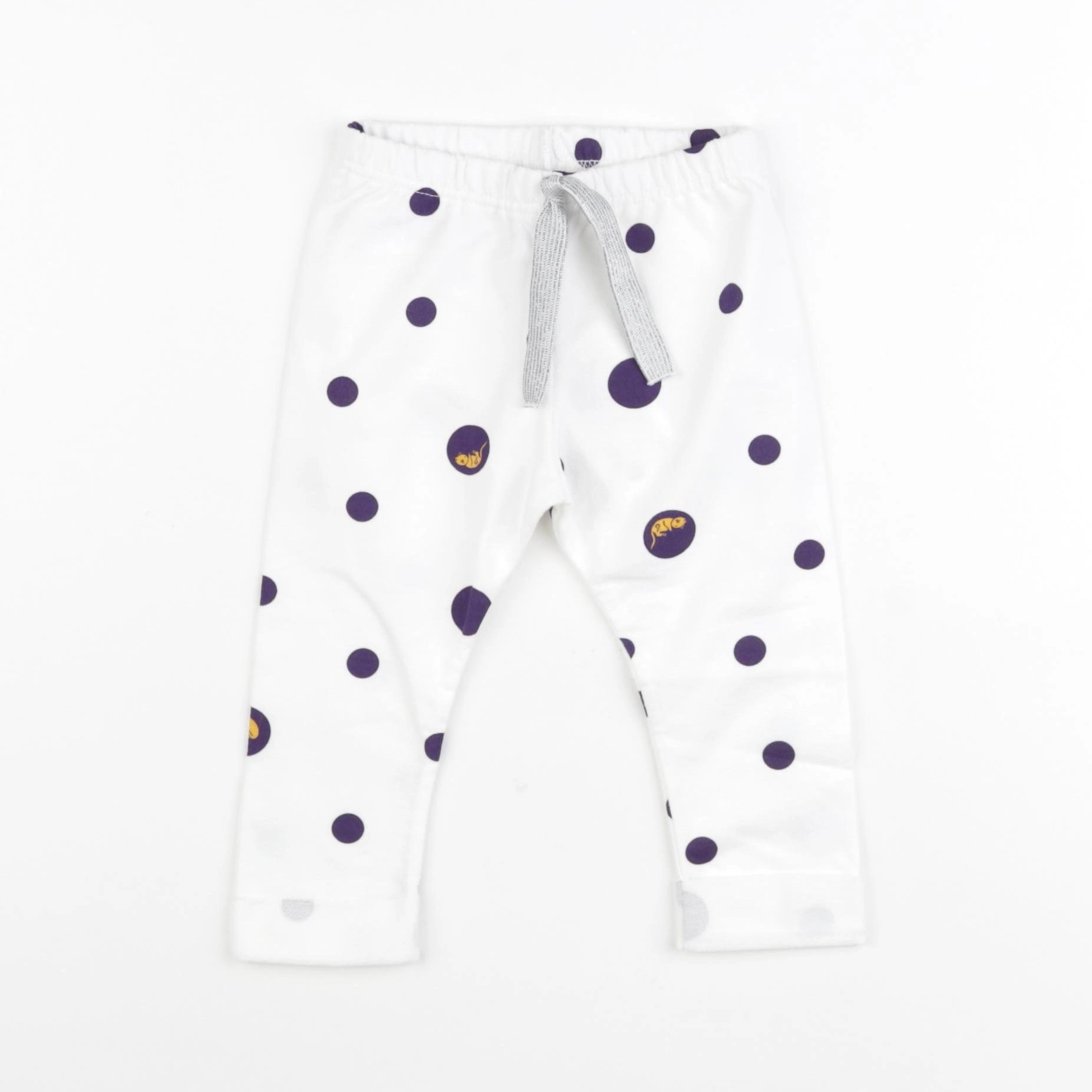 Petit Bateau - pantalon blanc, violet - 12 mois