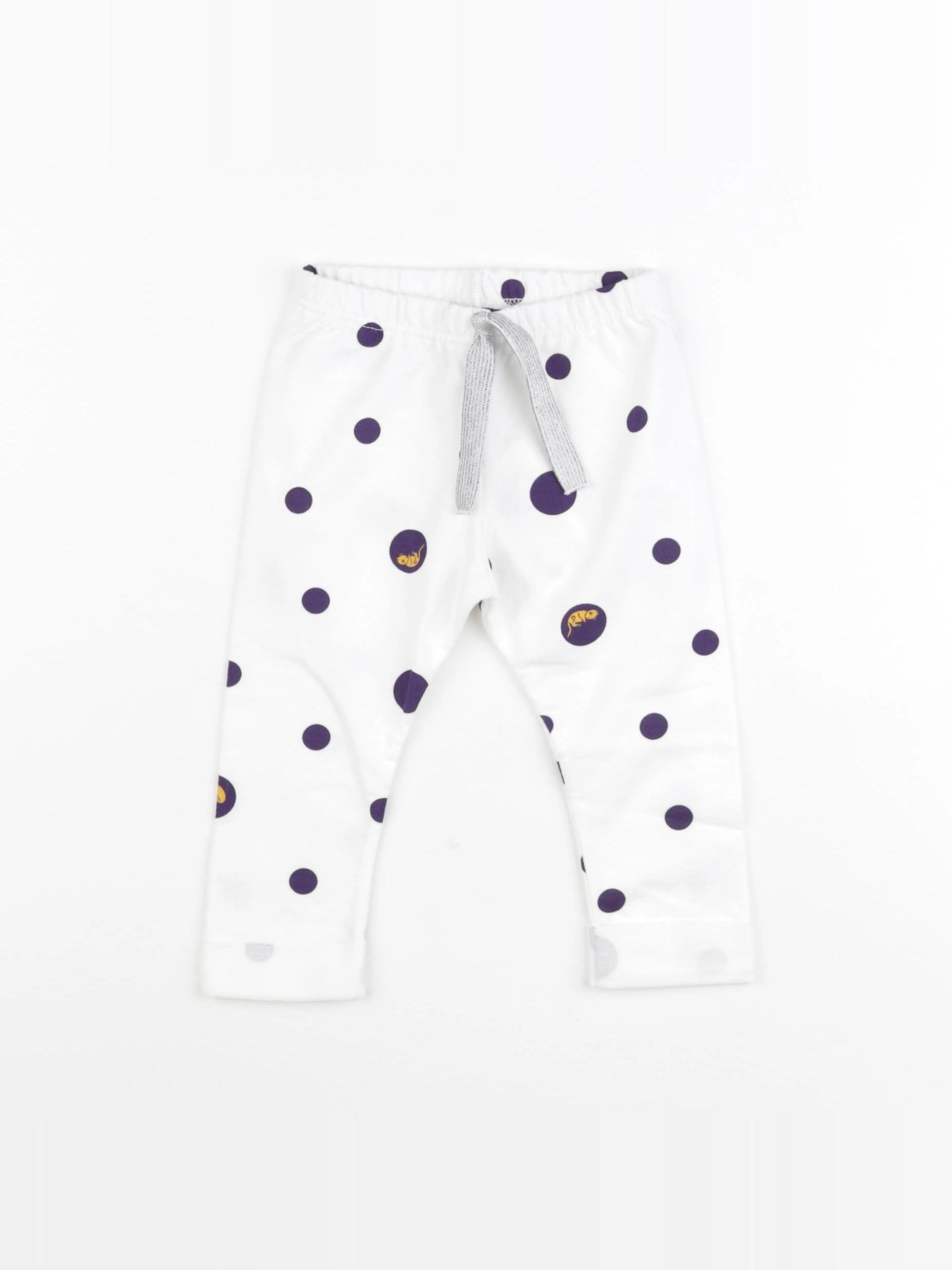 Petit Bateau - pantalon blanc, violet - 18 mois