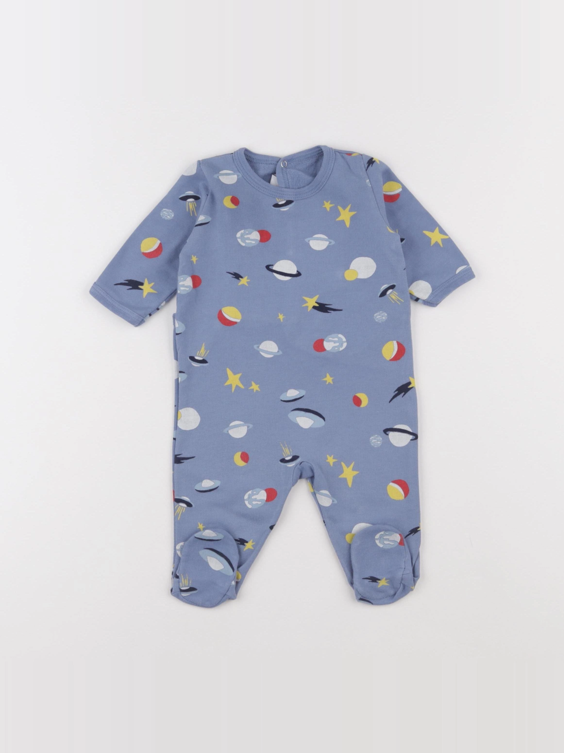 Petit Bateau - pyjama coton gris - 3 mois