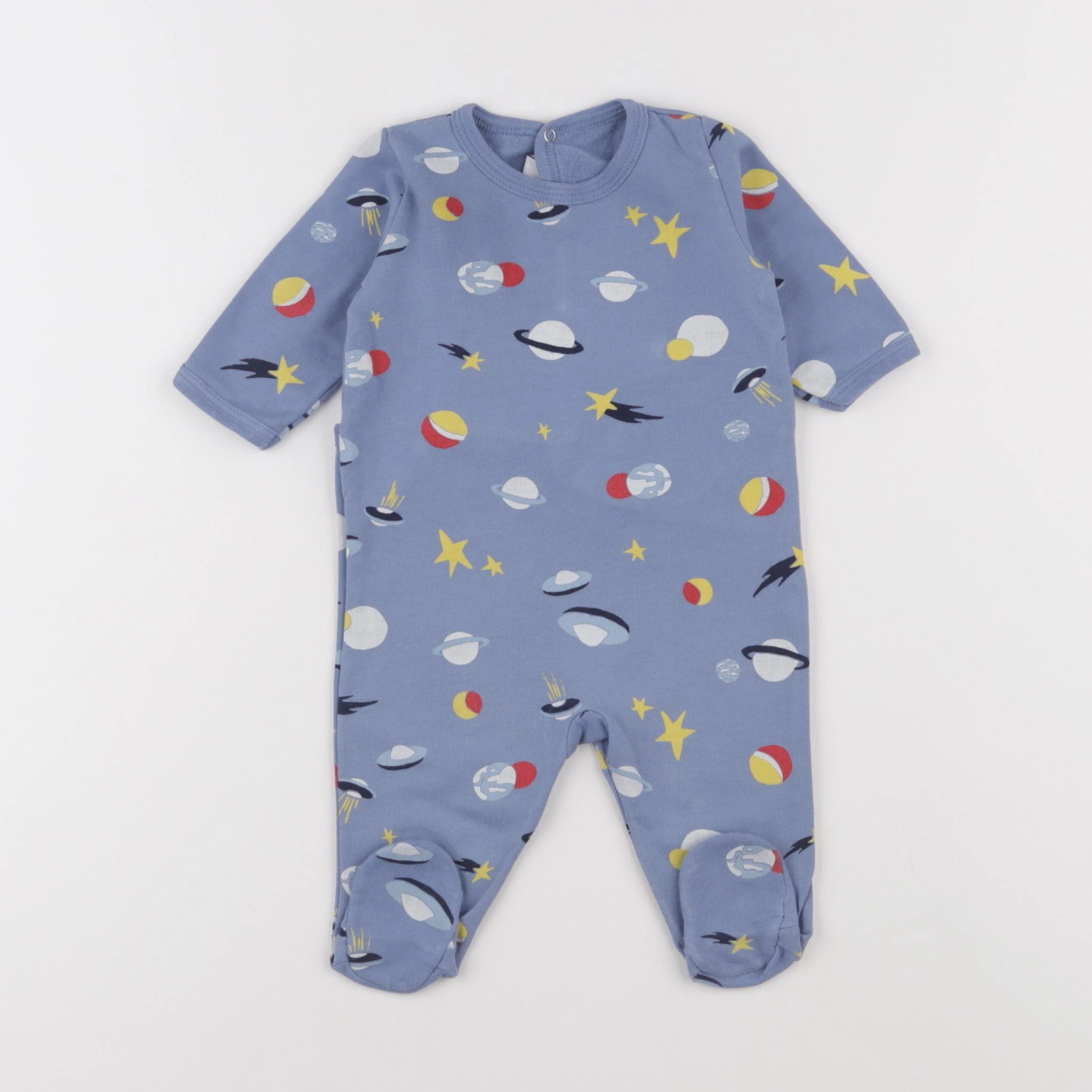 Petit Bateau - pyjama coton gris - 3 mois