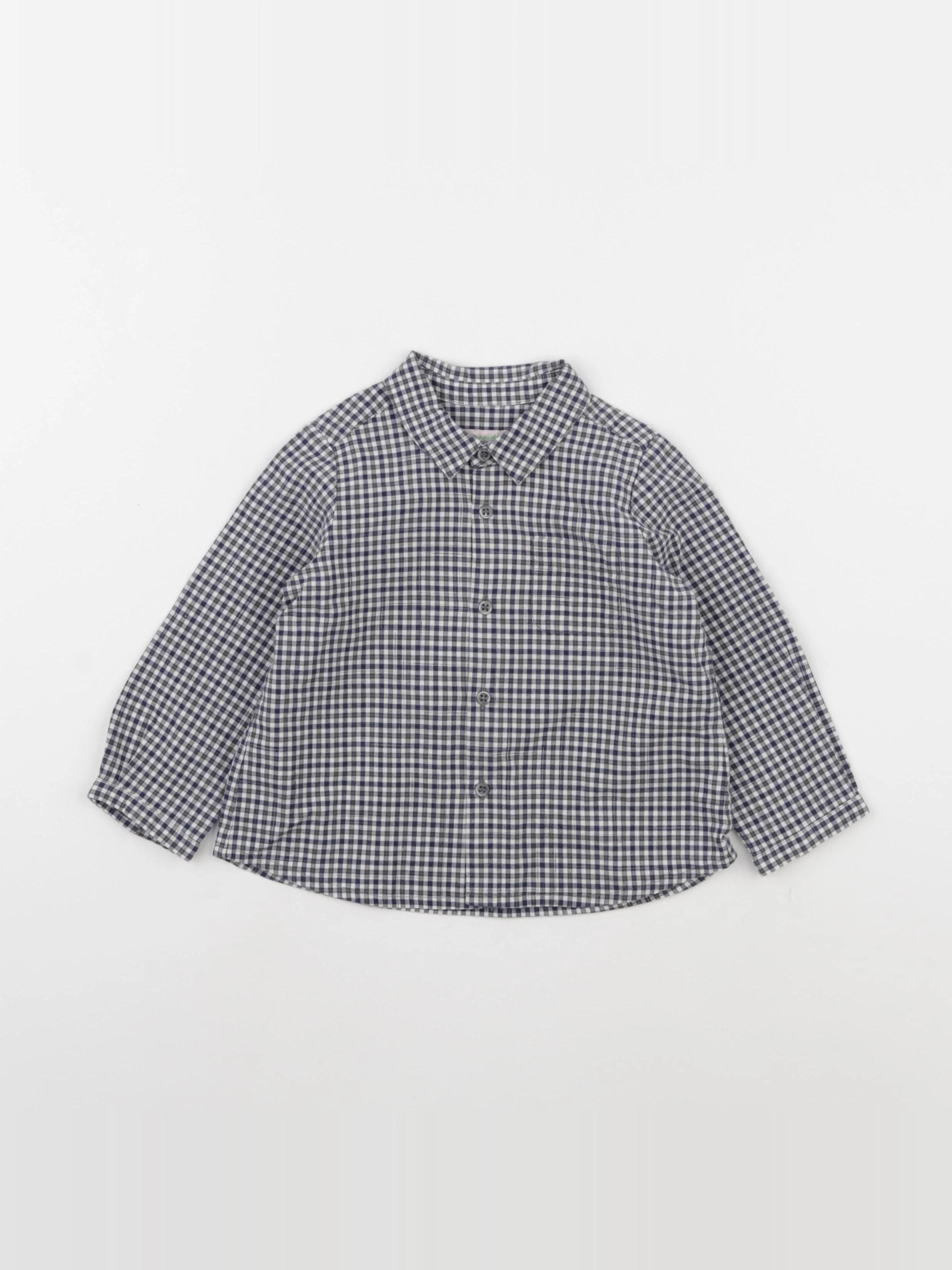 Bonpoint - chemise blanc, bleu - 18 mois