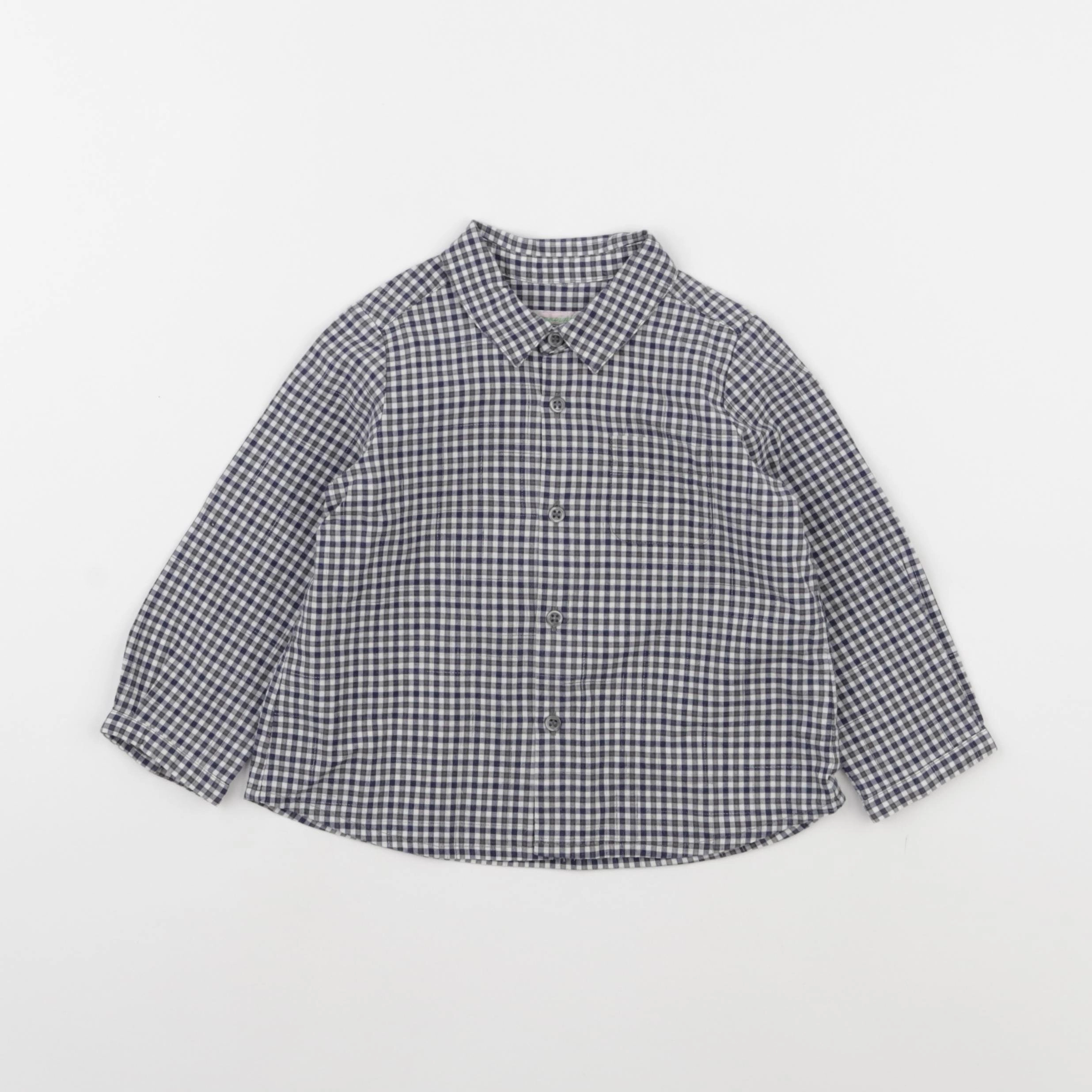 Bonpoint - chemise blanc, bleu - 18 mois