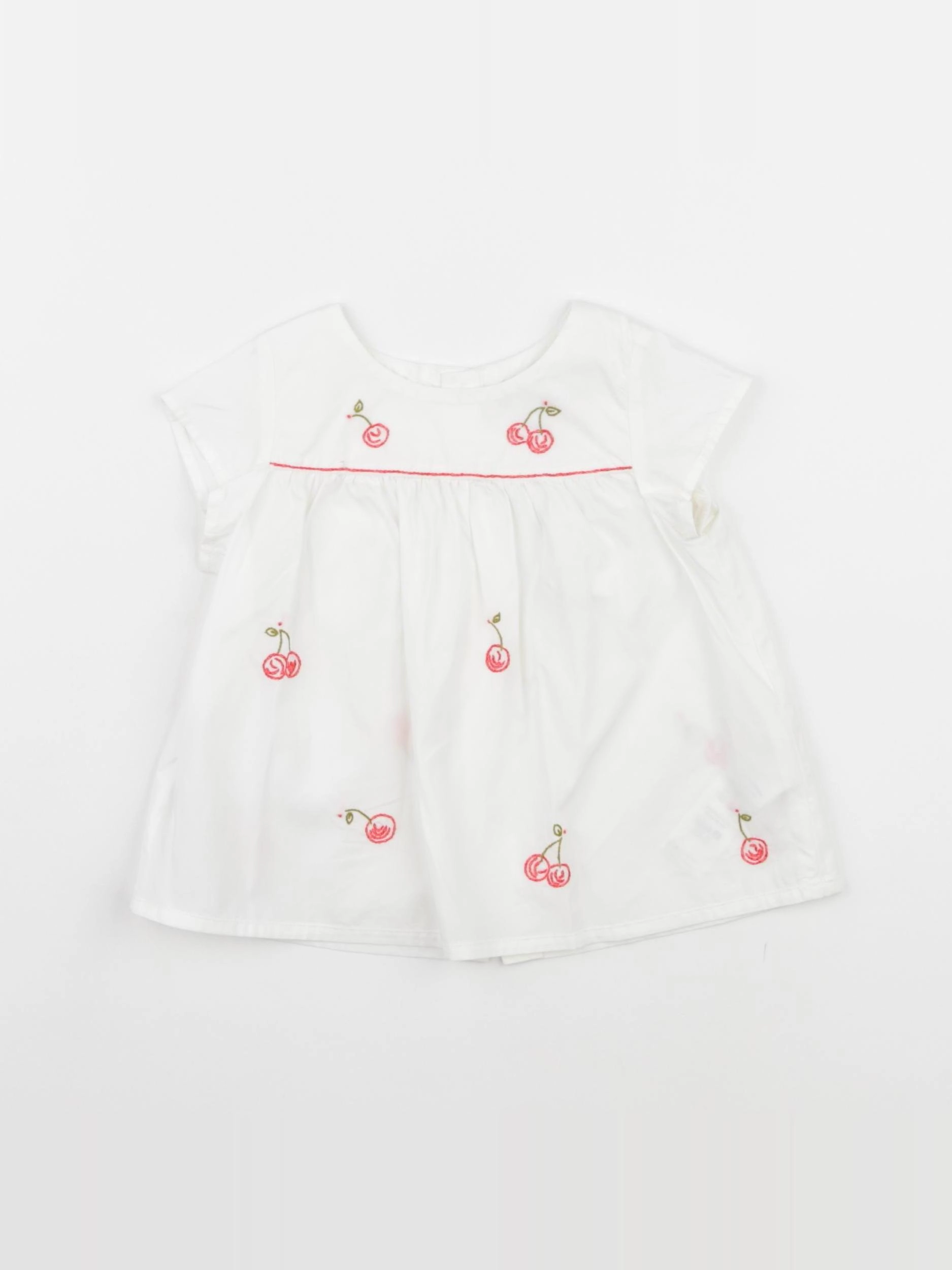 Bonpoint - blouse blanc, rose - 18 mois