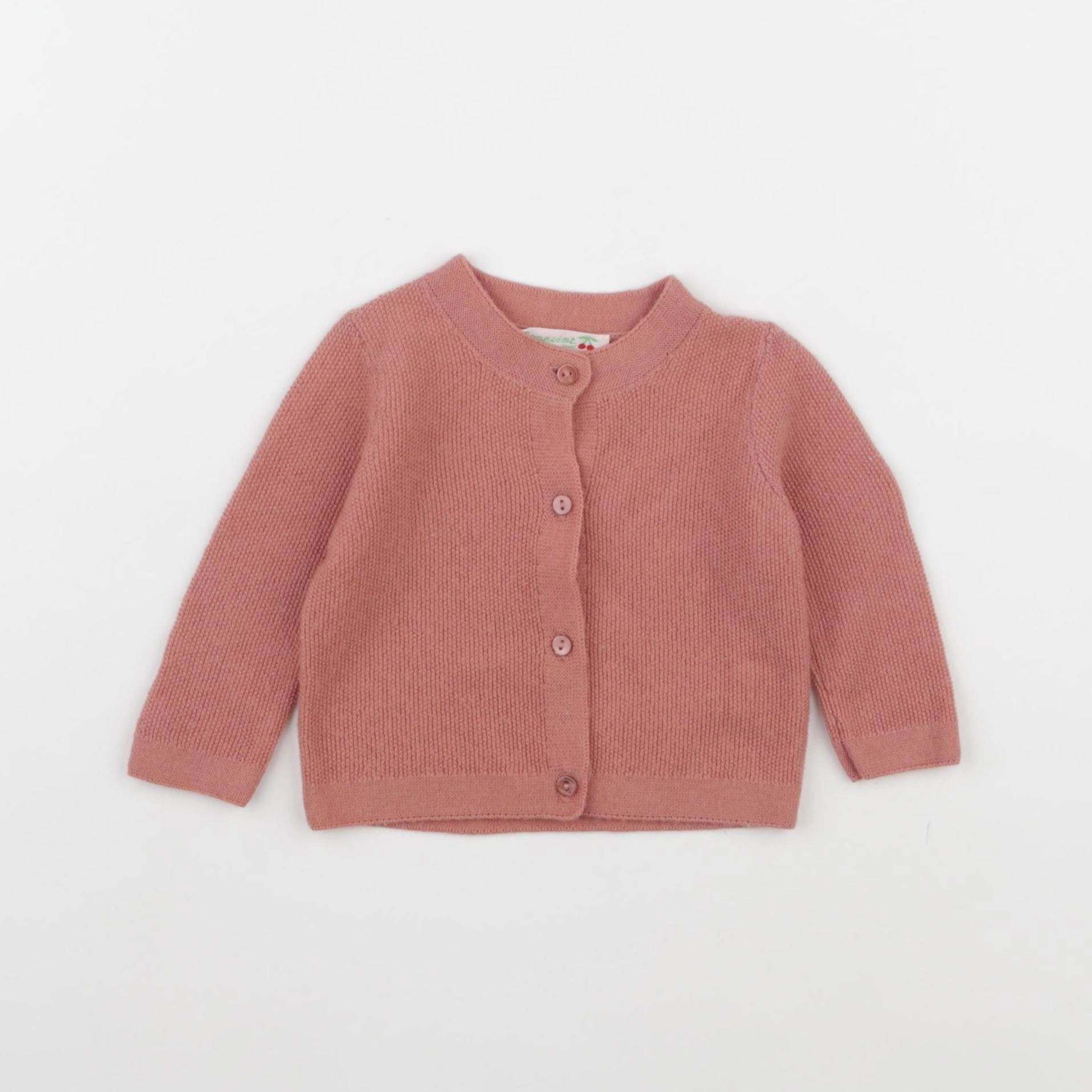 Bonpoint - gilet rose - 6 mois