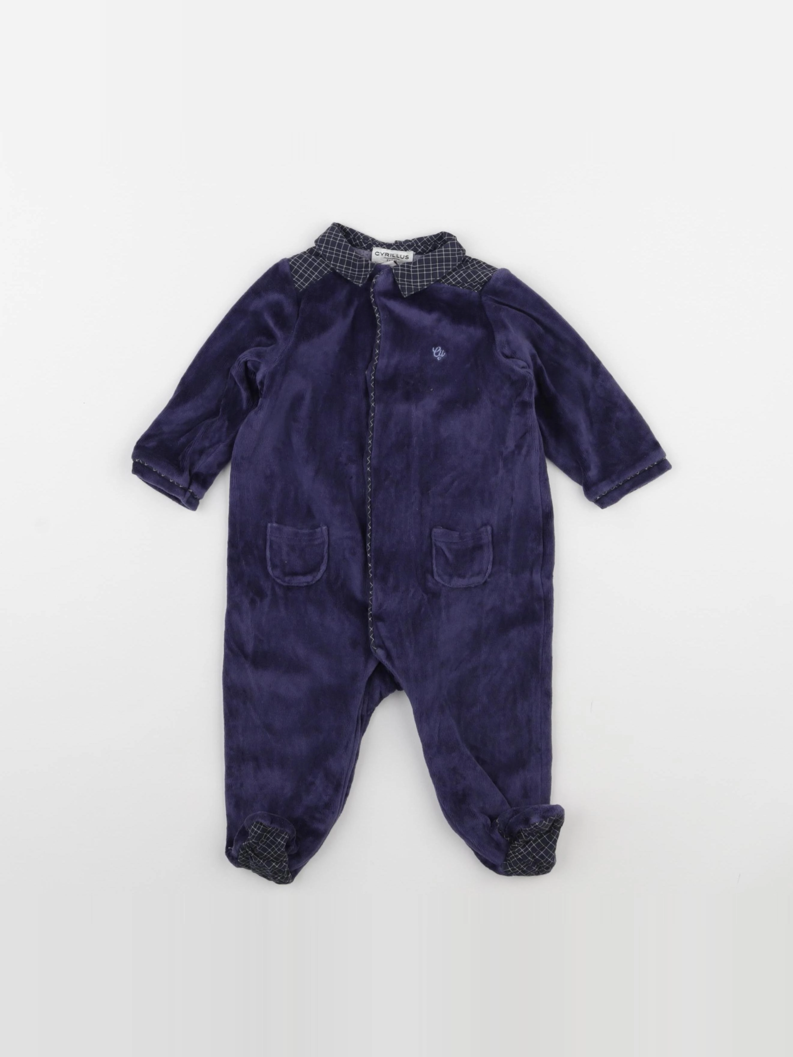 Cyrillus - pyjama velours bleu - 6 mois