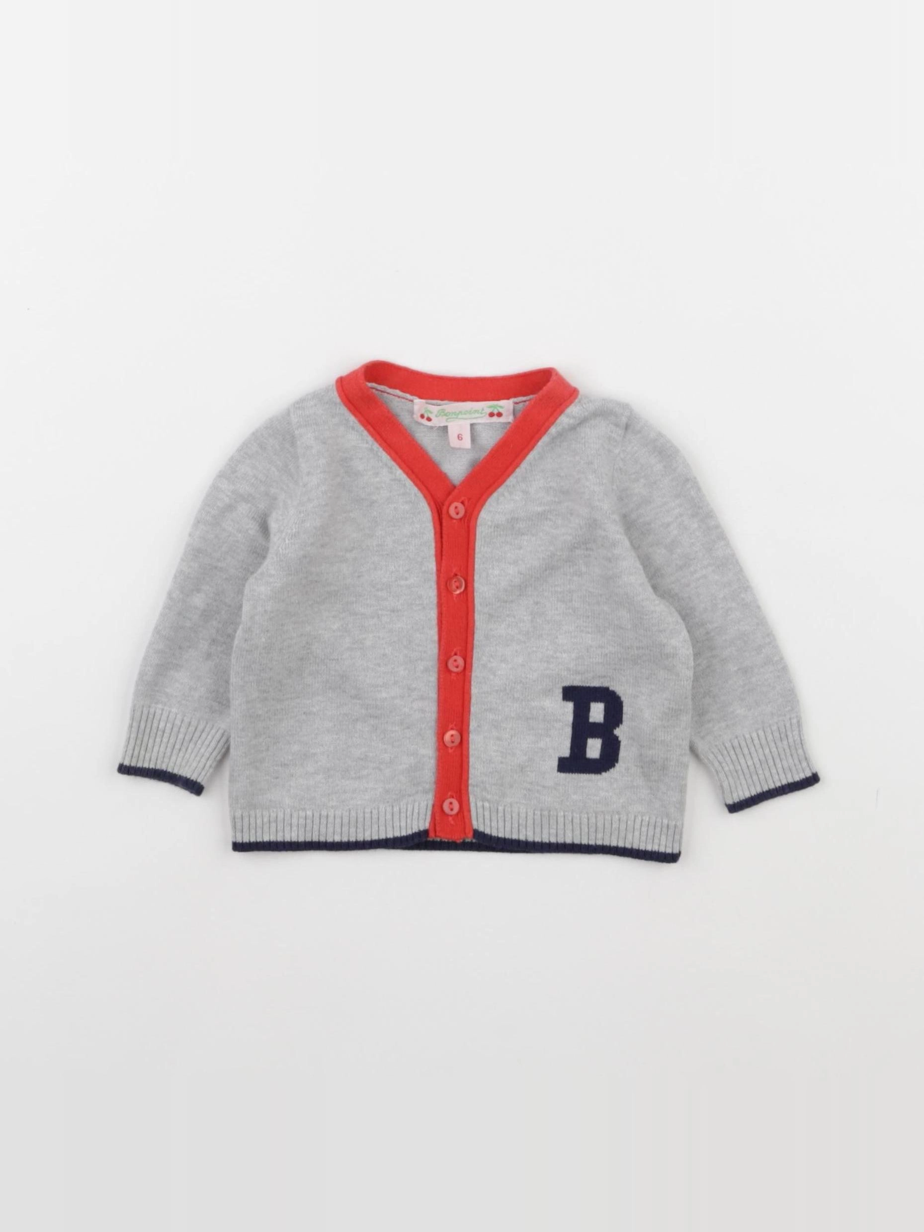 Bonpoint - gilet gris - 6 mois