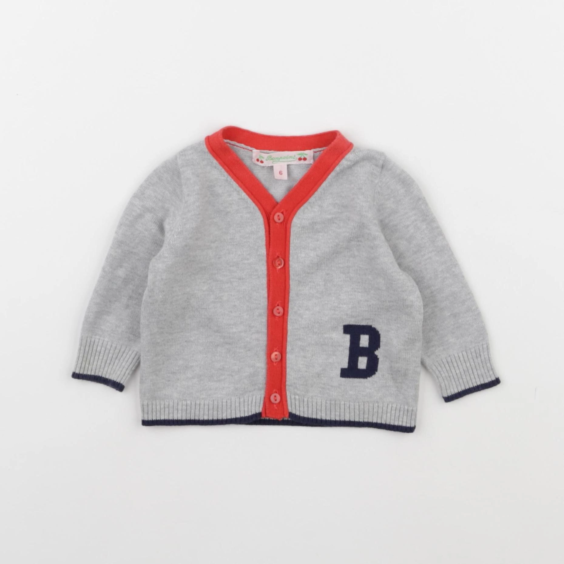 Bonpoint - gilet gris - 6 mois