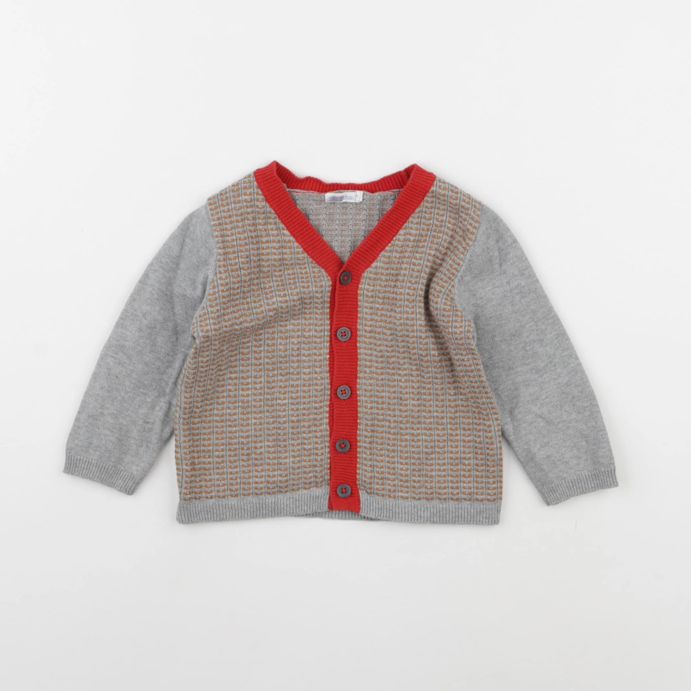 Boutchou - gilet gris - 12 mois