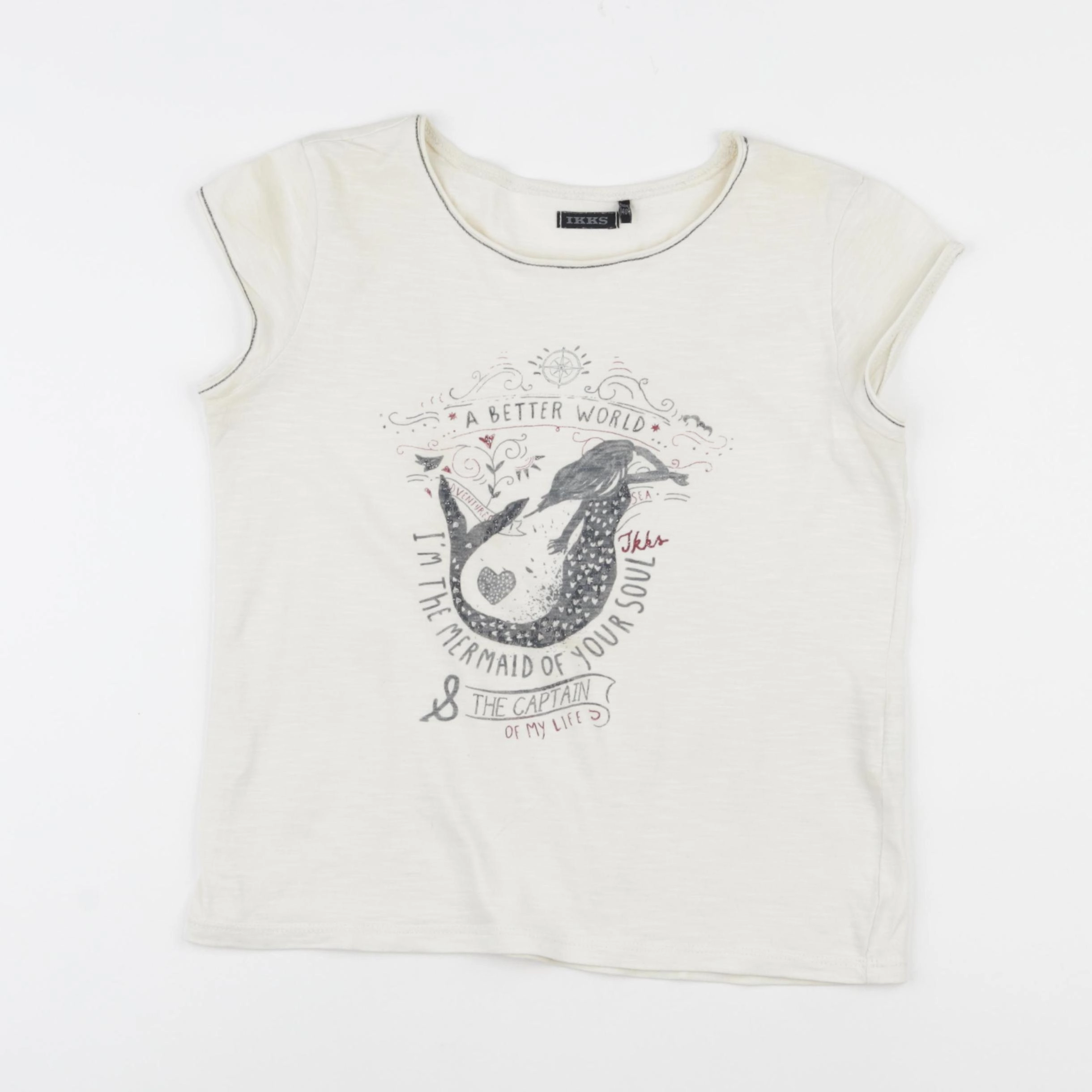 IKKS - tee-shirt beige - 10 ans