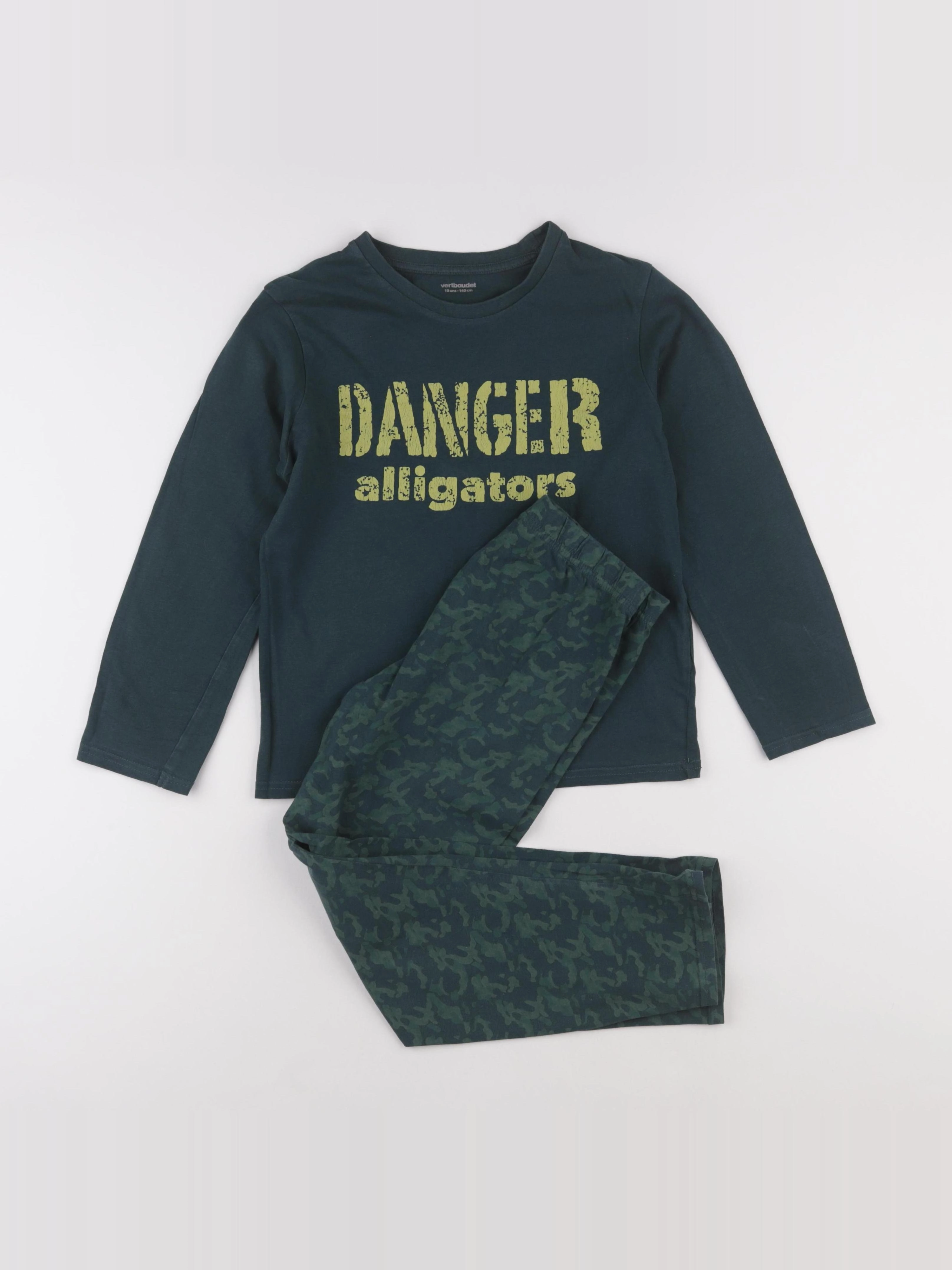 Vertbaudet - pyjama coton vert - 10 ans