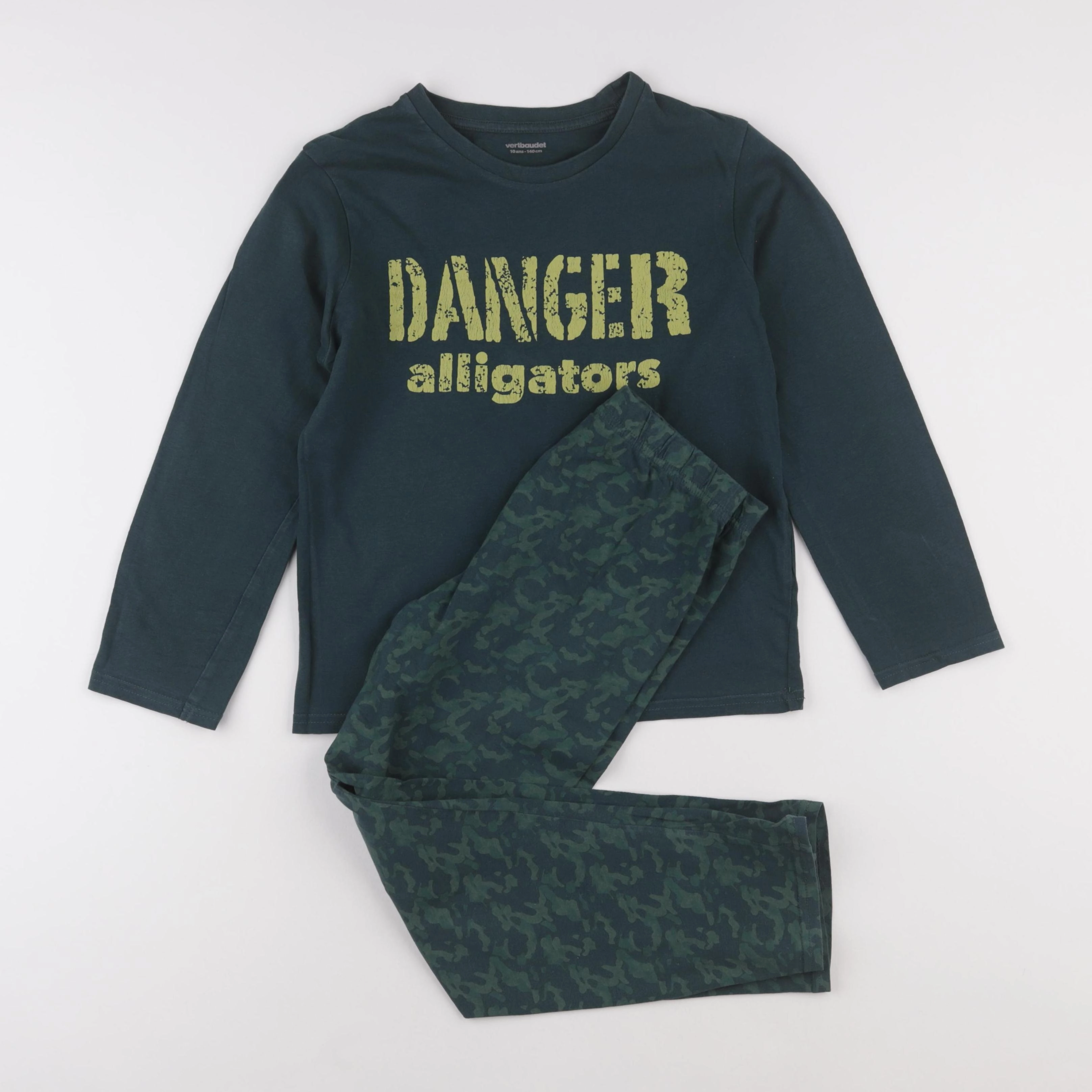 Vertbaudet - pyjama coton vert - 10 ans