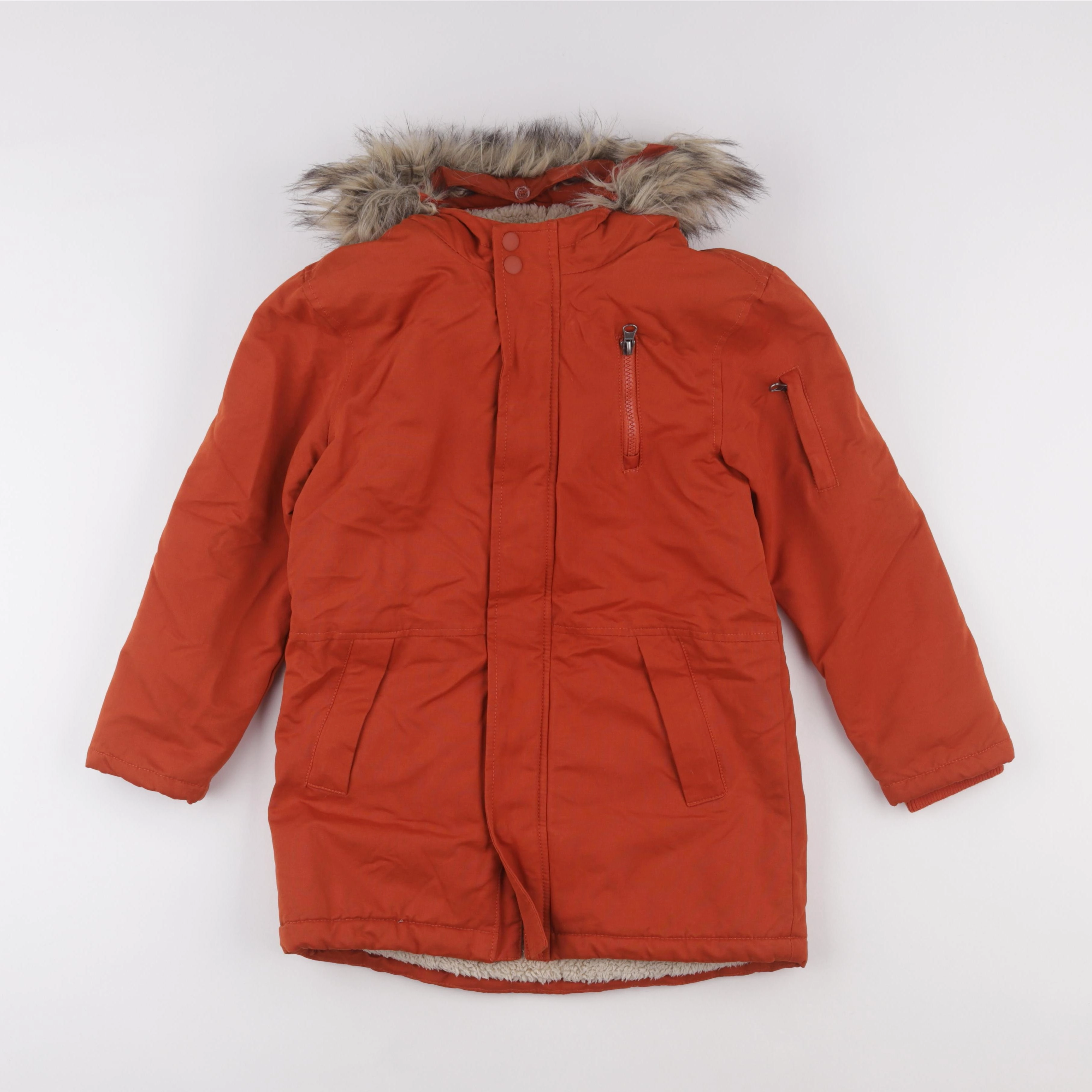 Vertbaudet - parka orange - 10 ans