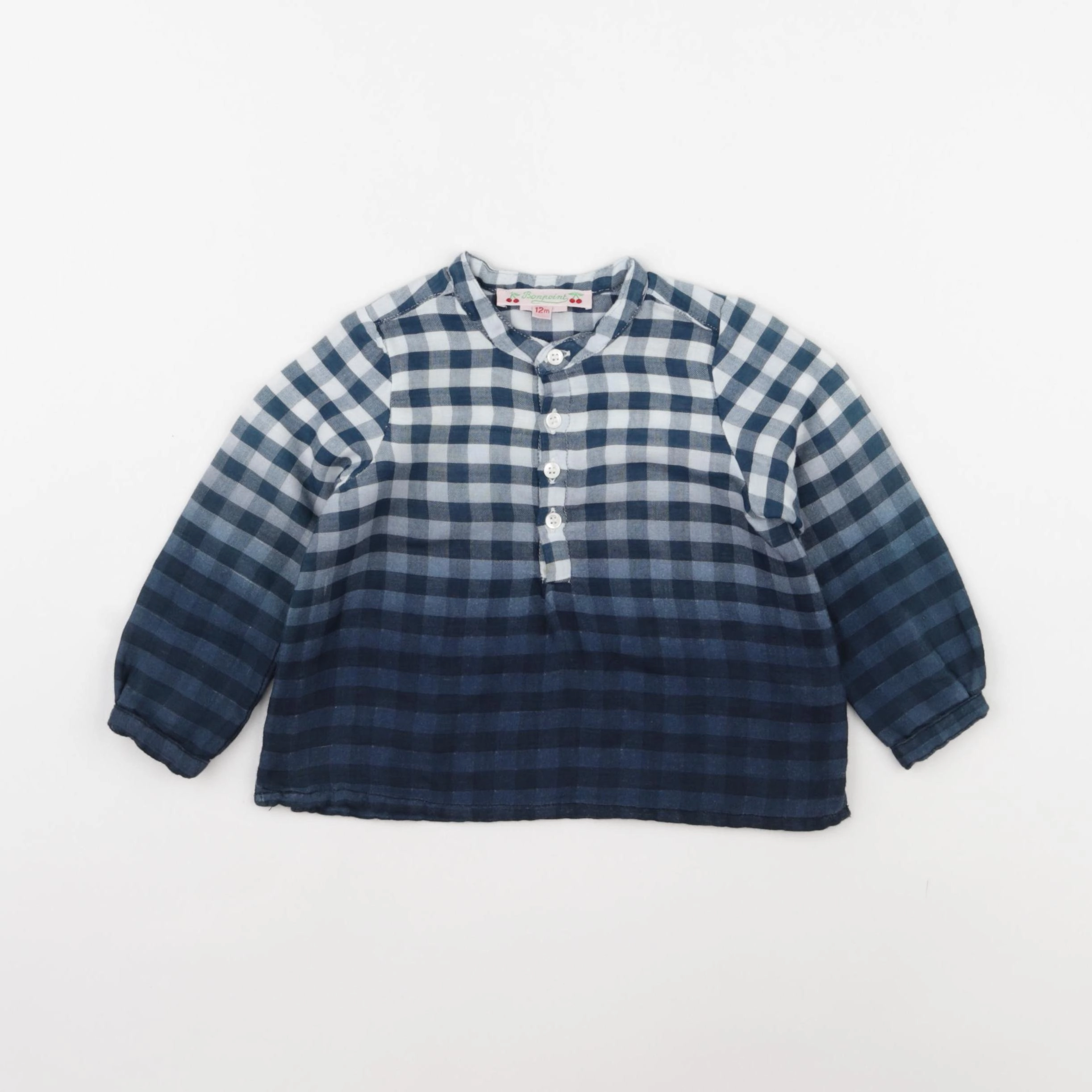 Bonpoint - blouse bleu - 12 mois