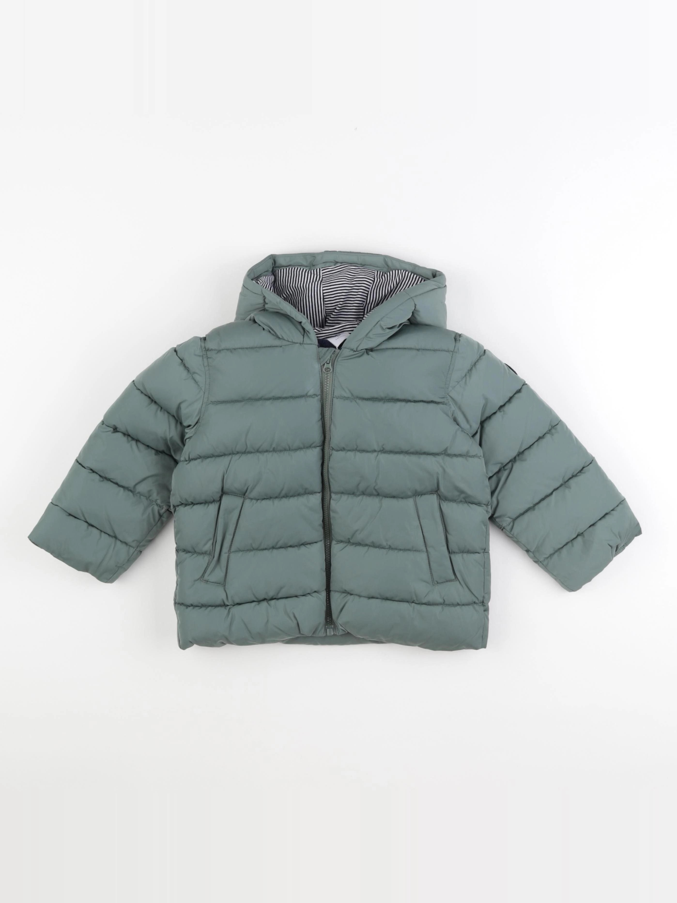 Petit Bateau - doudoune vert - 12 mois