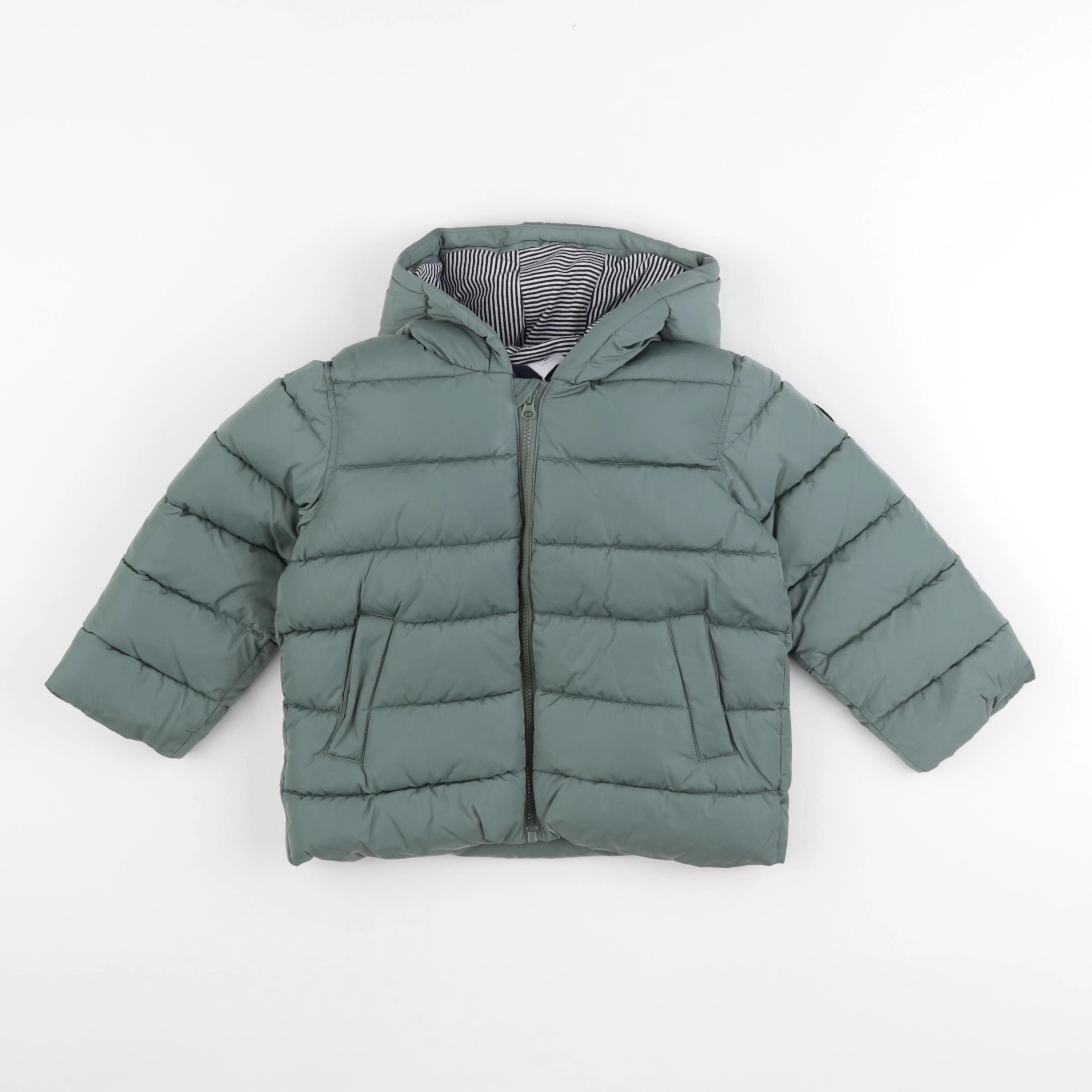 Petit Bateau - doudoune vert - 12 mois