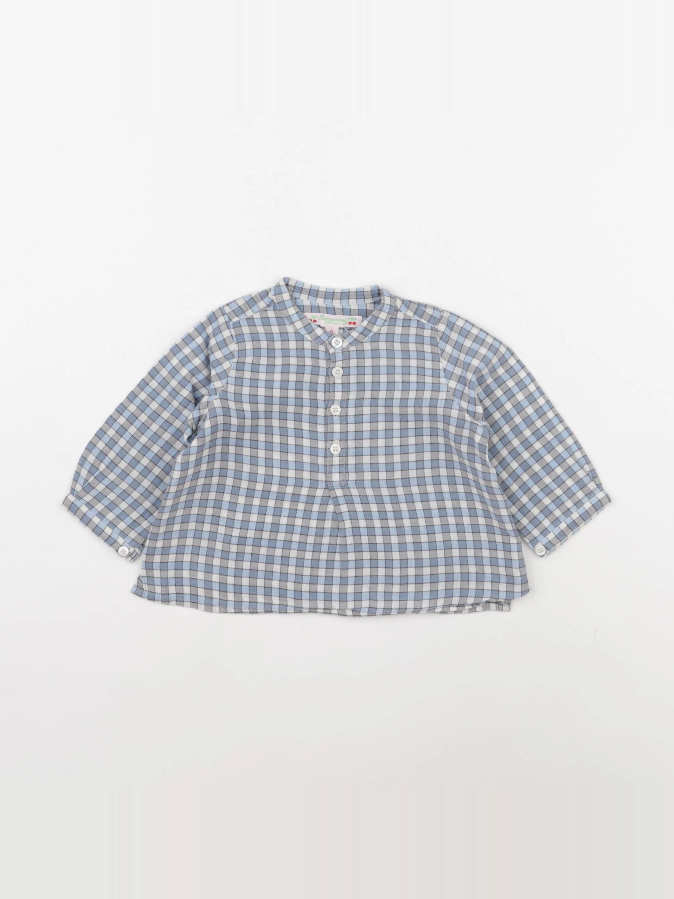 Bonpoint - blouse gris, bleu - 6 mois