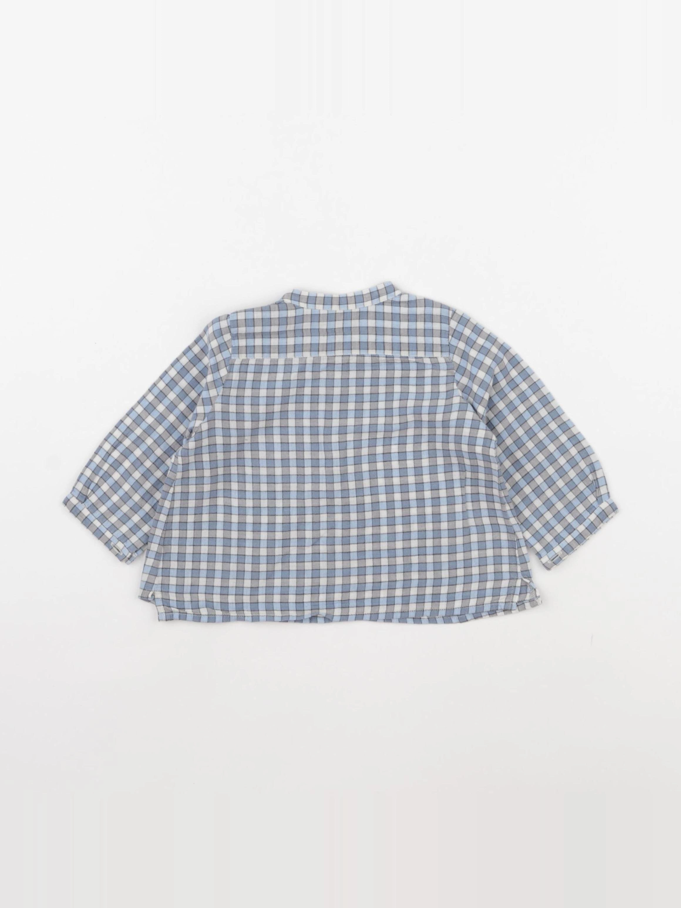 Bonpoint - blouse gris, bleu - 6 mois