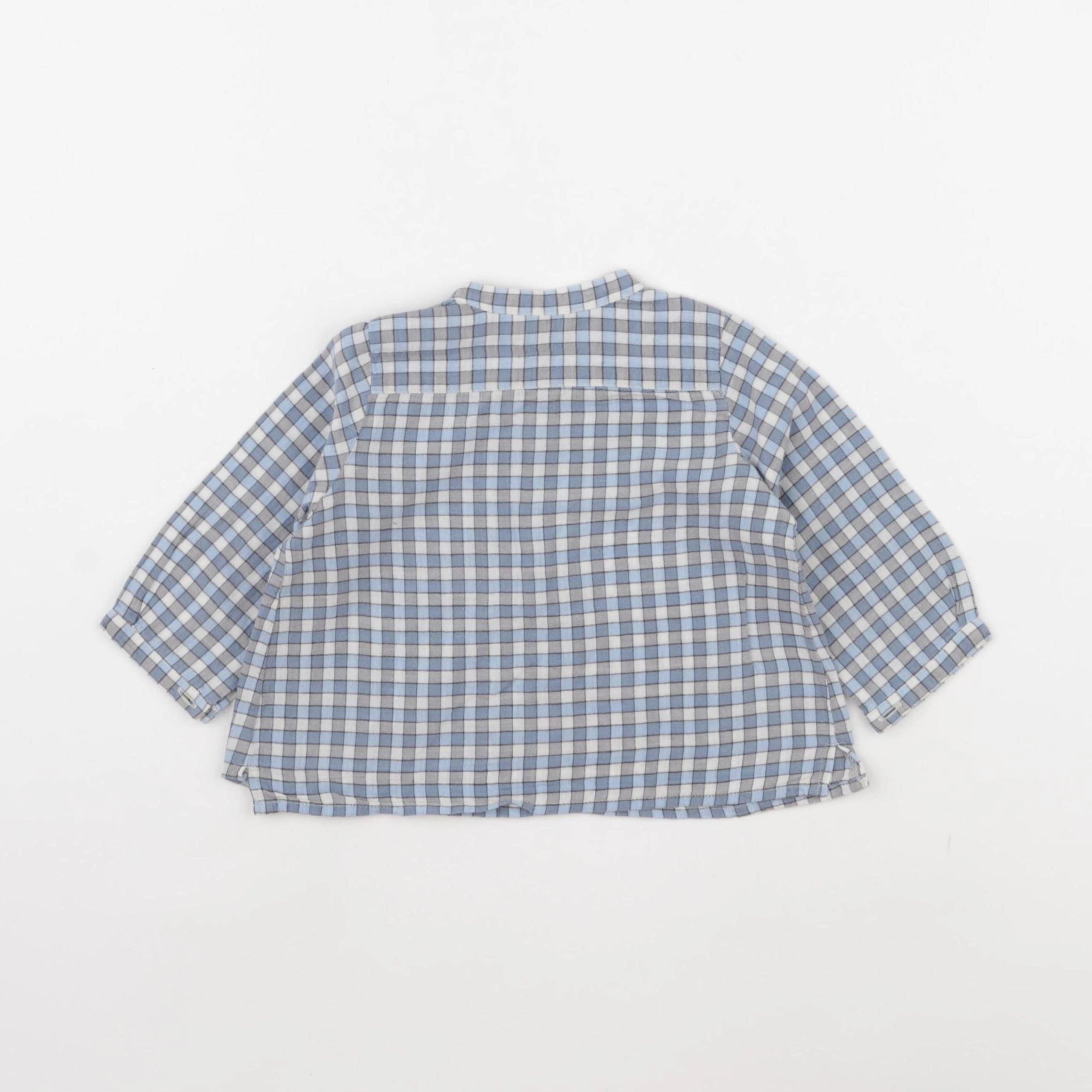 Bonpoint - blouse gris, bleu - 6 mois