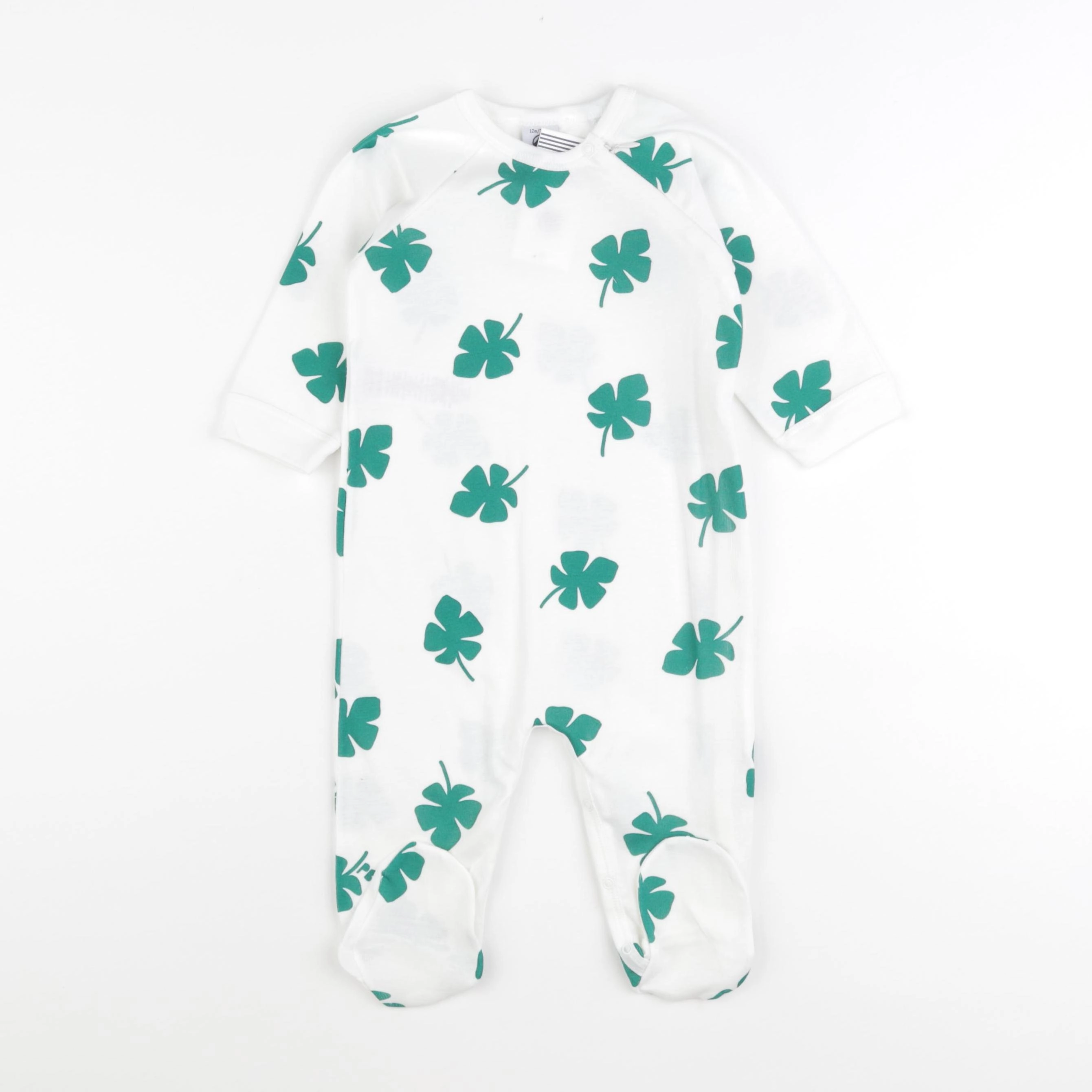 Petit Bateau - pyjama coton vert - 12 mois