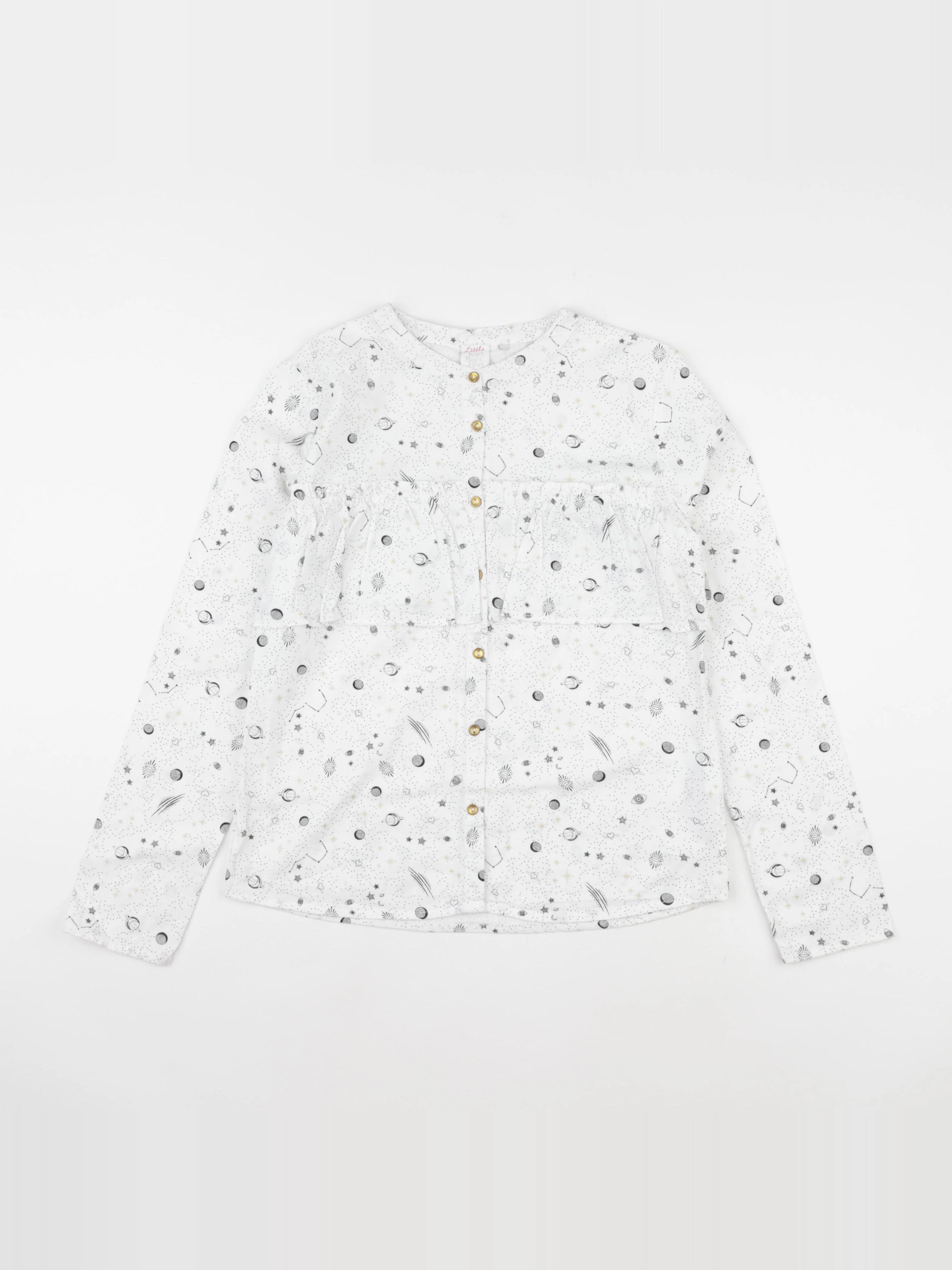 Little Karl Marc John - blouse blanc, bleu, or - 14 ans