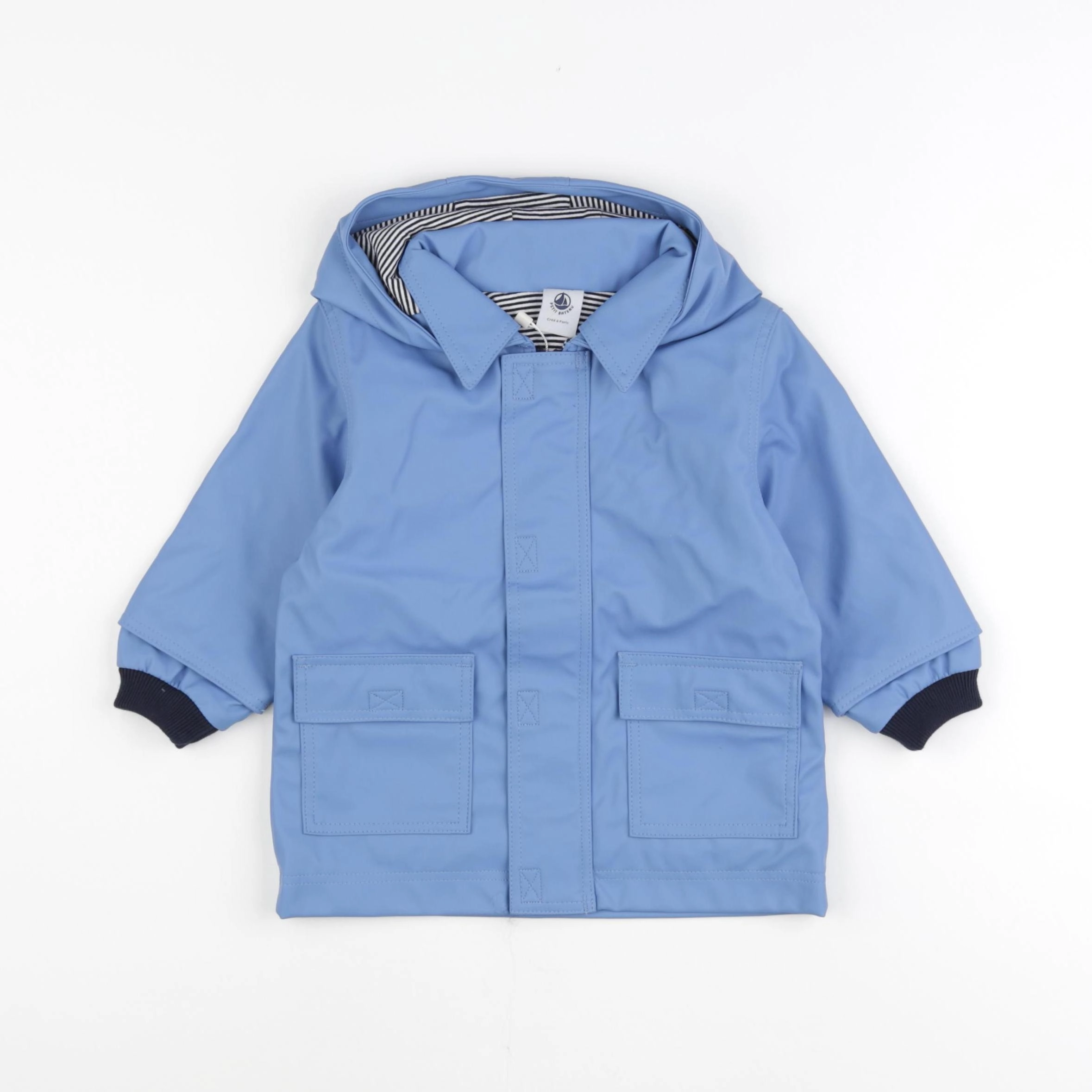 Petit Bateau - imperméable bleu - 12 mois