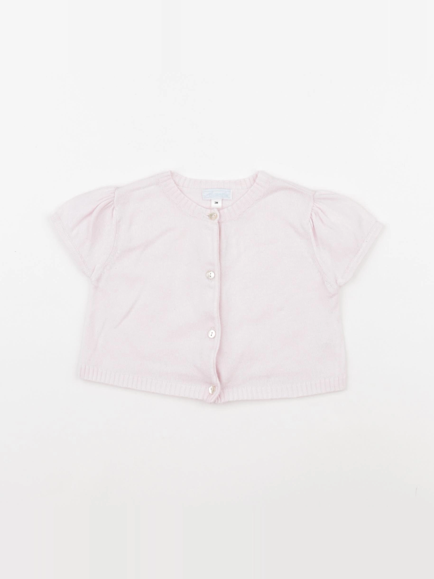 Acanthe - gilet rose - 3 mois