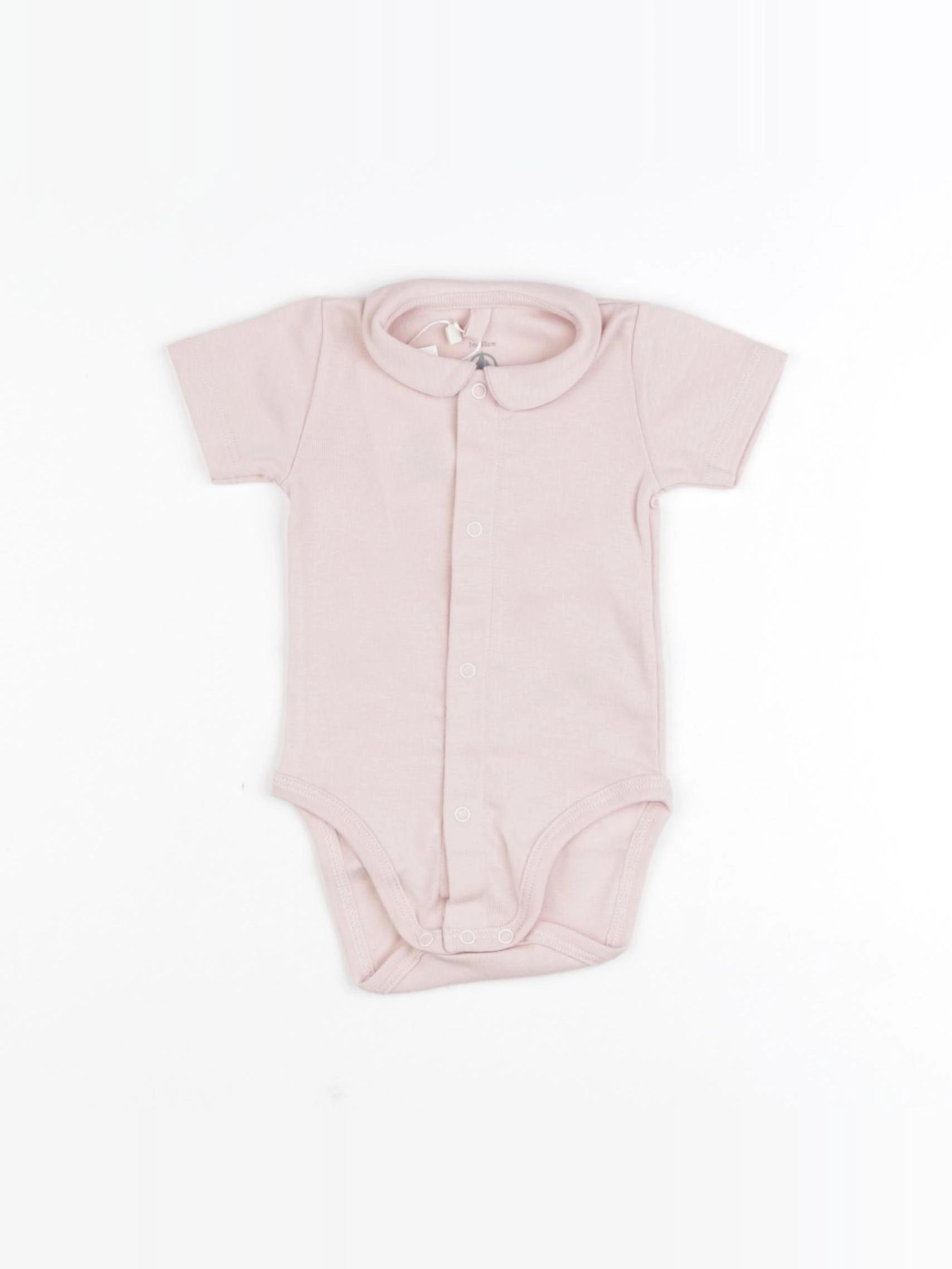 Petit Bateau - body à col rose - 1 mois