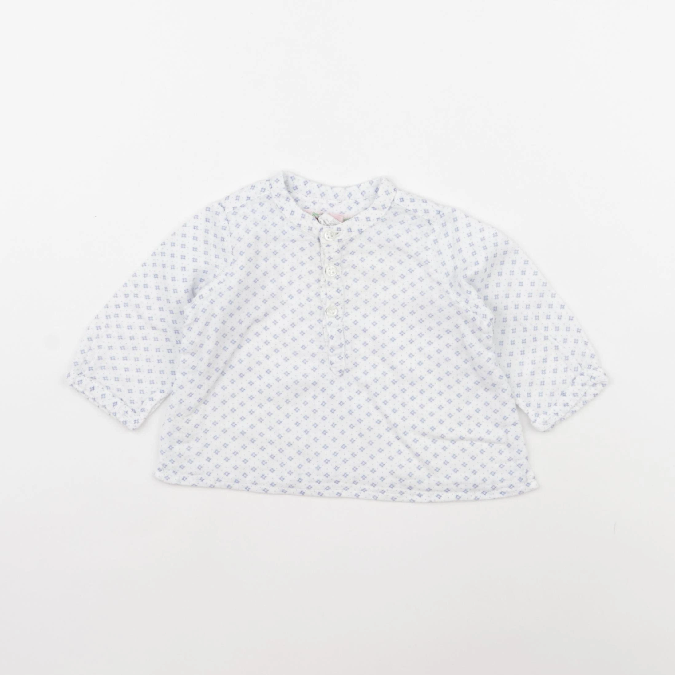 Bonpoint - blouse bleu, blanc - 3 mois