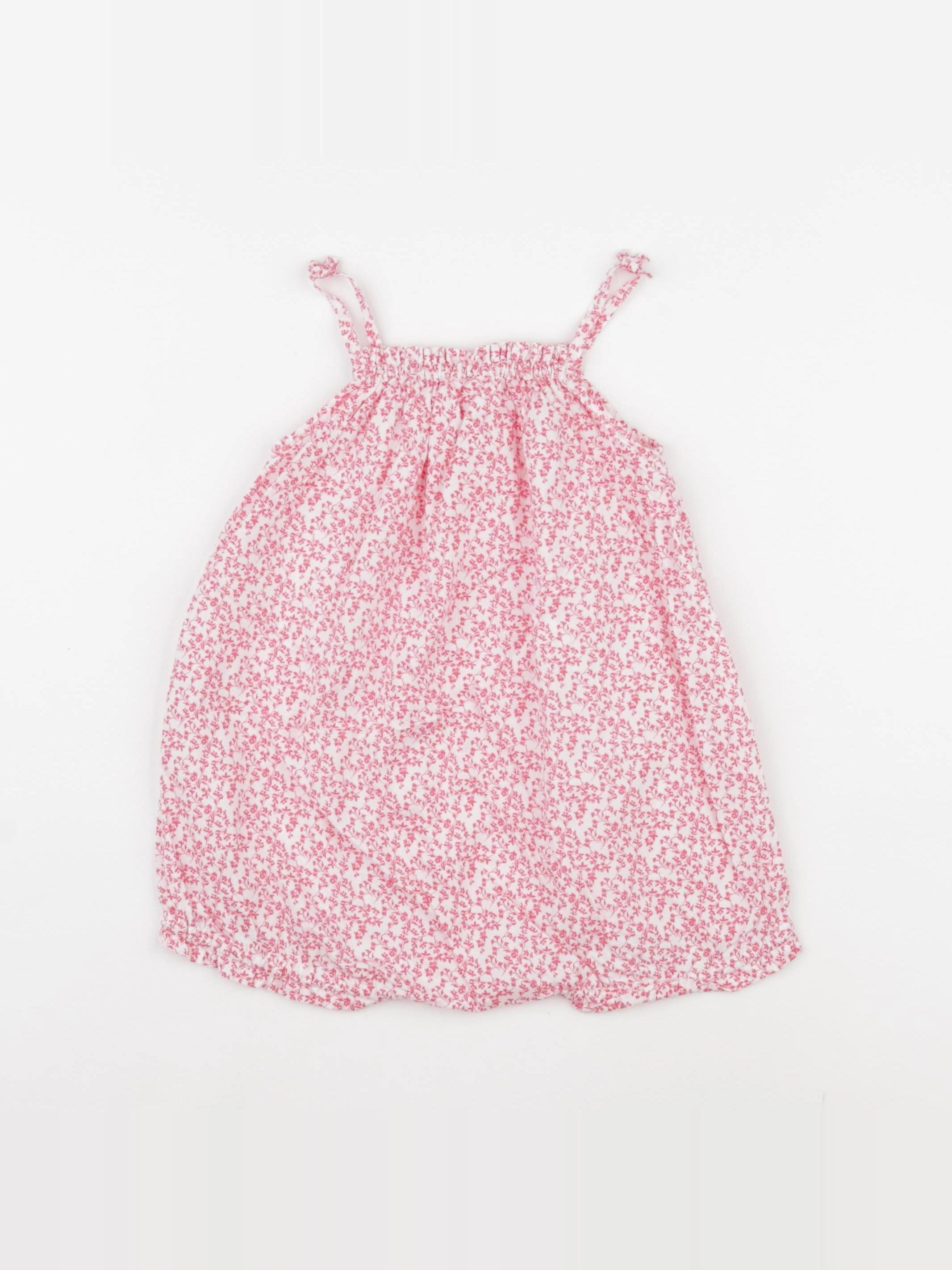 Acanthe - combinaison blanc, rose - 6 mois