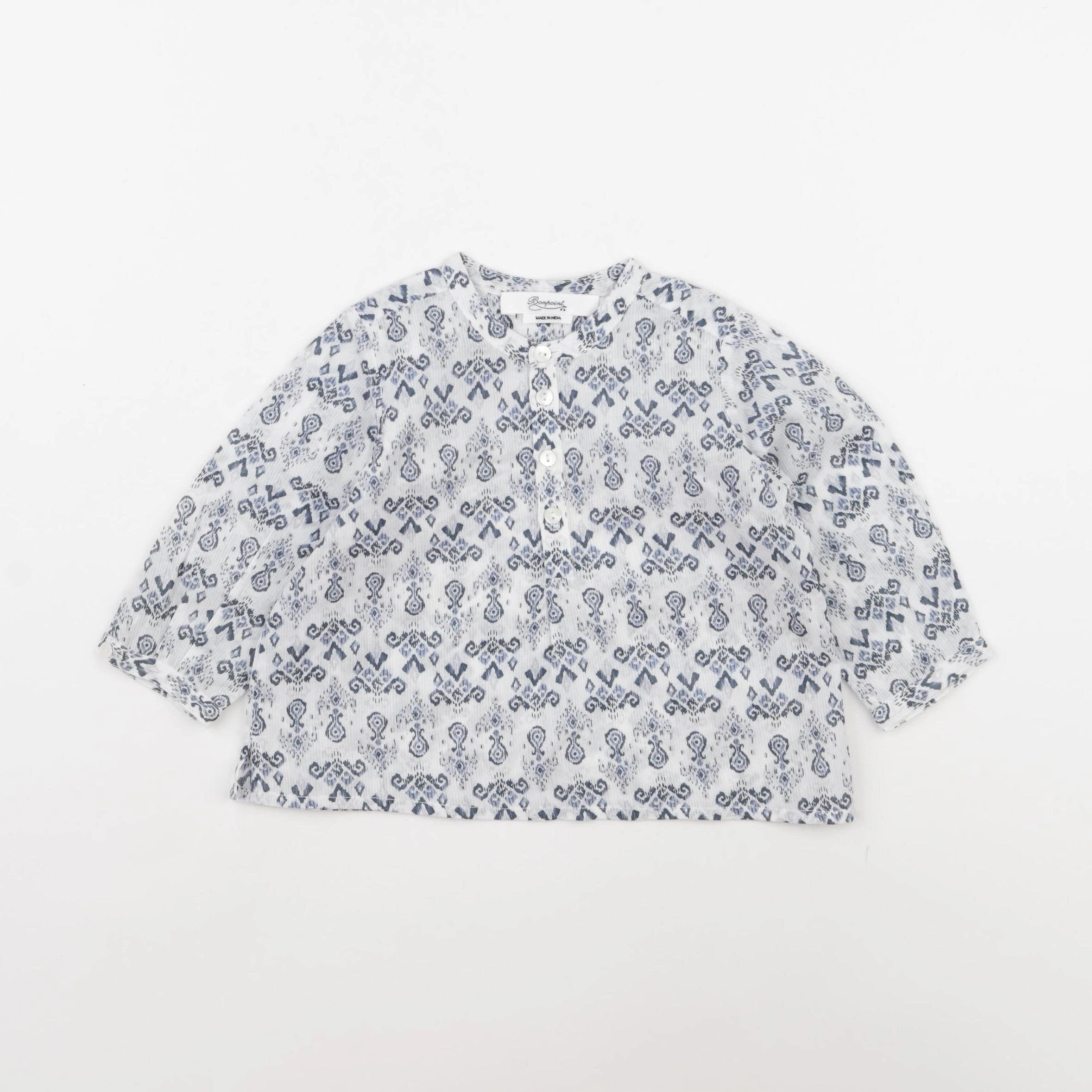 Bonpoint - blouse blanc, bleu - 6 mois