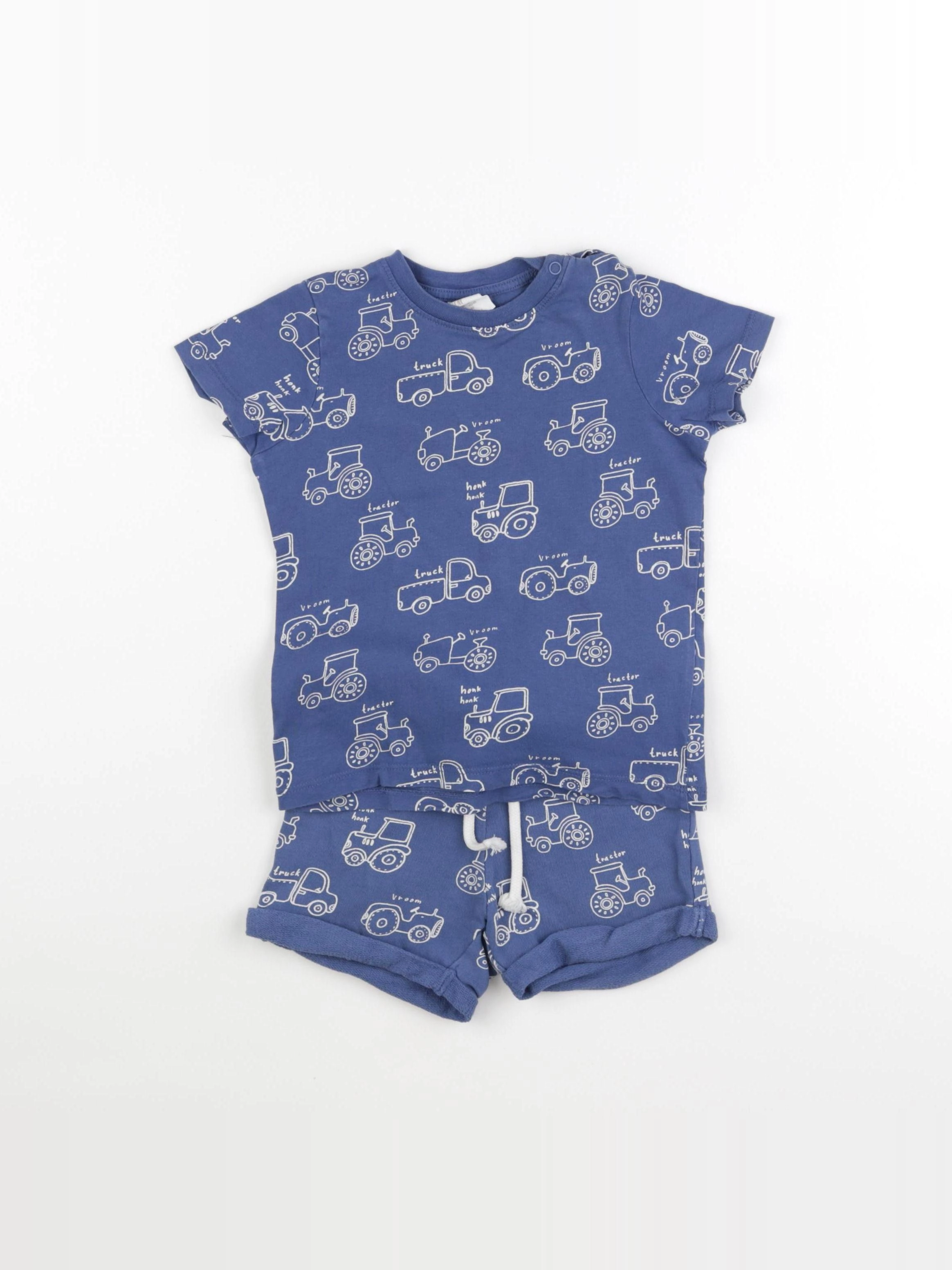 H&M - ensemble bleu - 12/18 mois