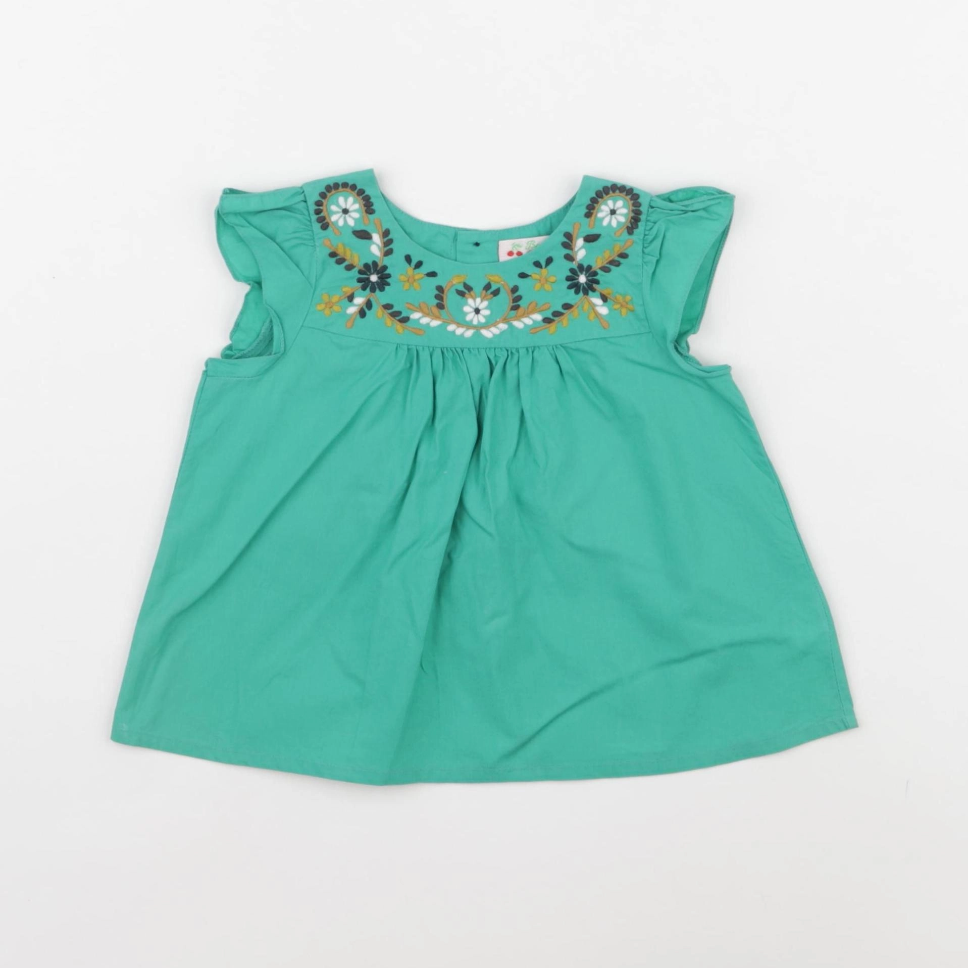 Bonpoint - blouse vert - 12 mois
