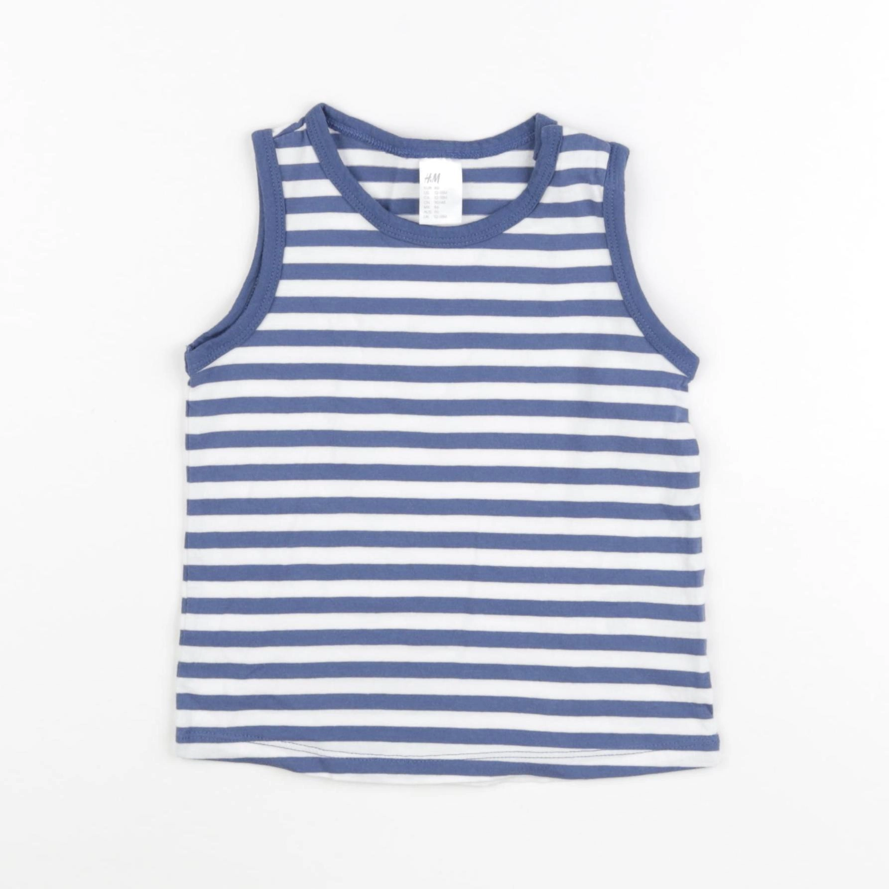 H&M - débardeur bleu - 12/18 mois