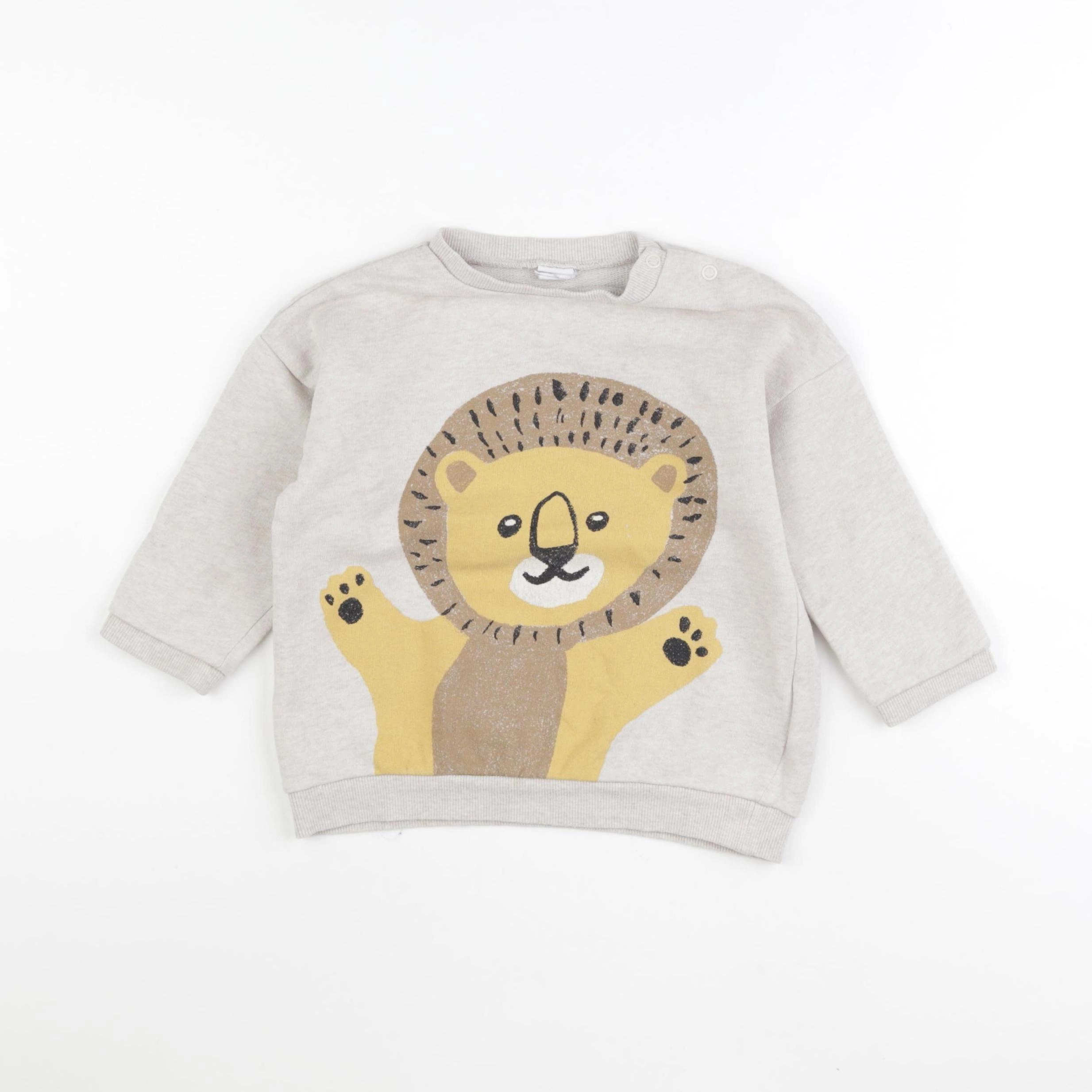 H&M - sweat beige - 12/18 mois