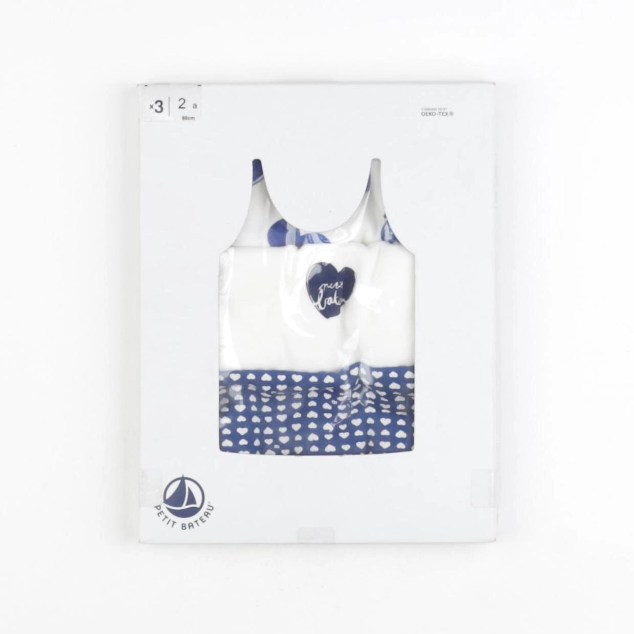 Petit Bateau - lot de 3 maillots de corps blanc - 2 ans