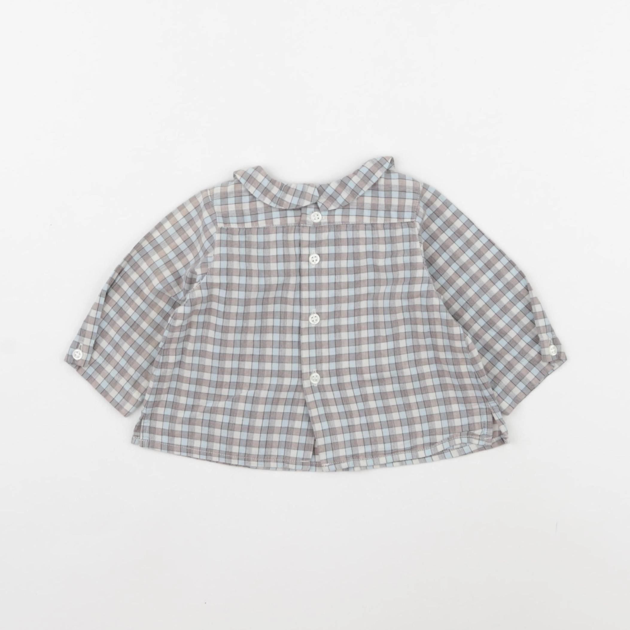 Bonpoint - blouse gris, bleu - 3 mois