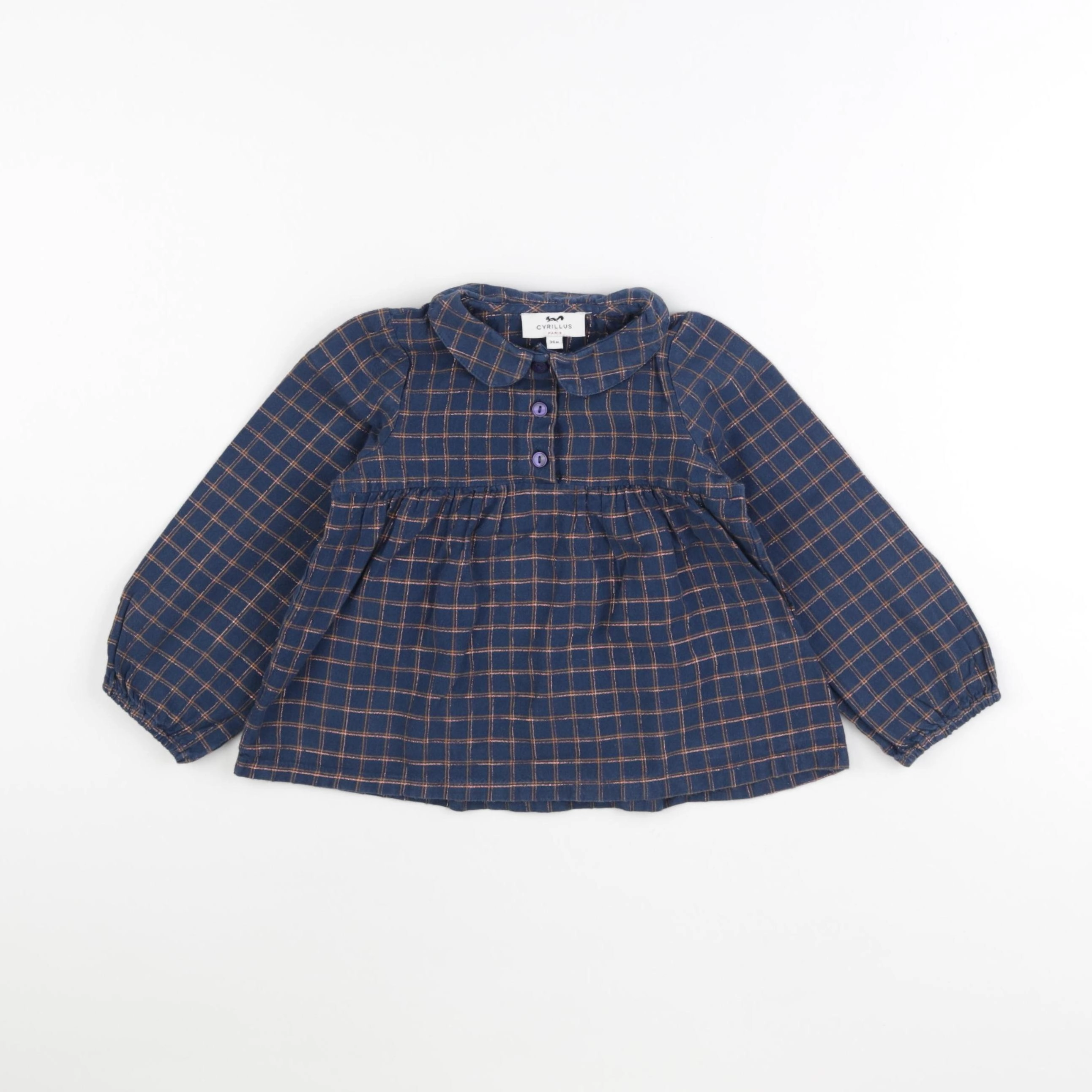 Cyrillus - blouse bleu - 36 mois