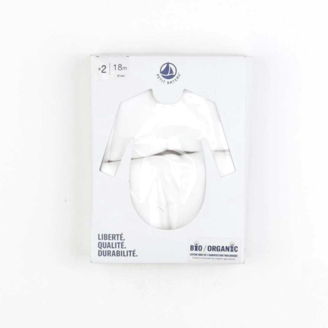 Petit Bateau - lot de 2 bodies en coton blanc - 18 mois