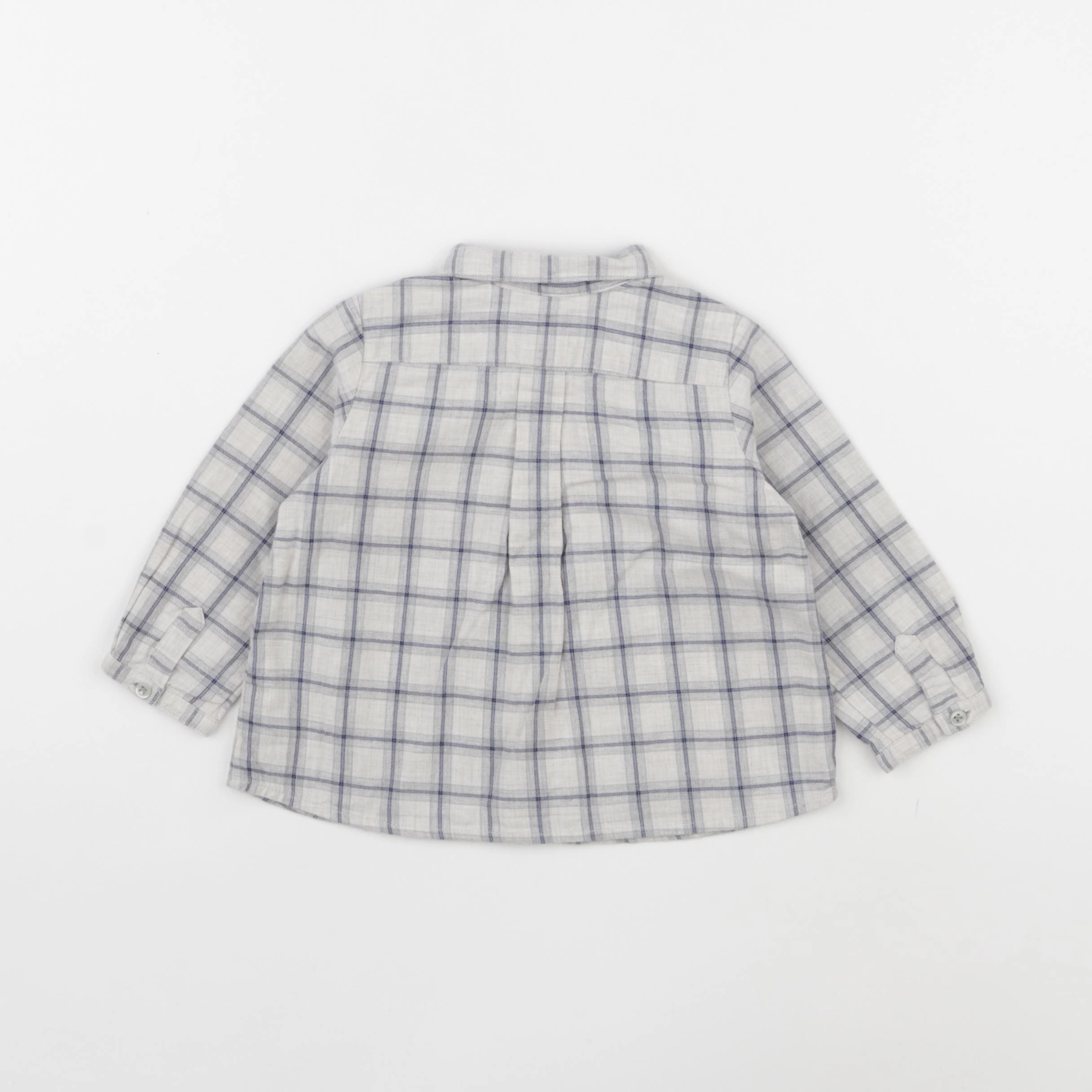 Bonpoint - blouse bleu, gris - 12 mois