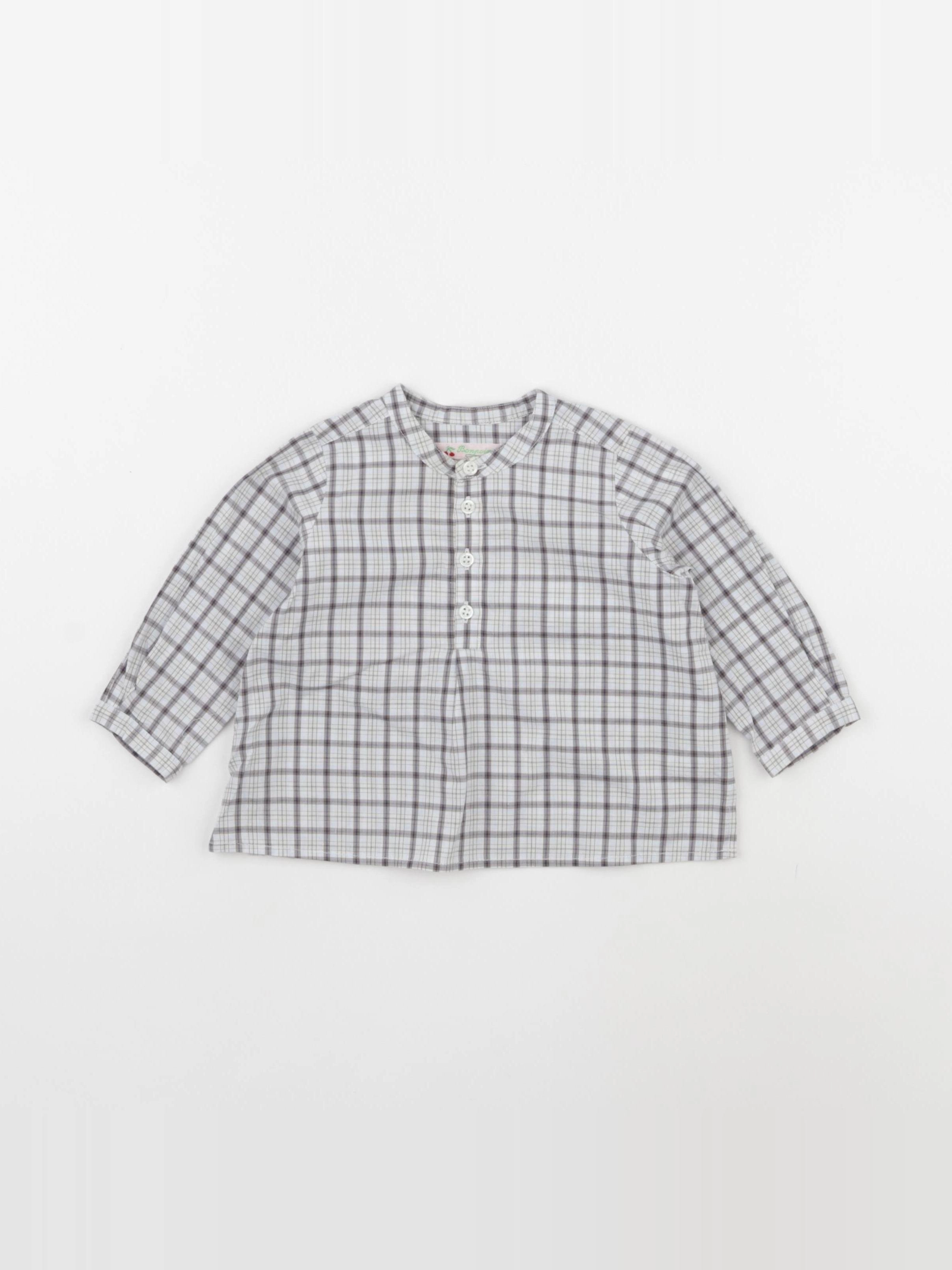 Bonpoint - blouse bleu, gris - 6 mois