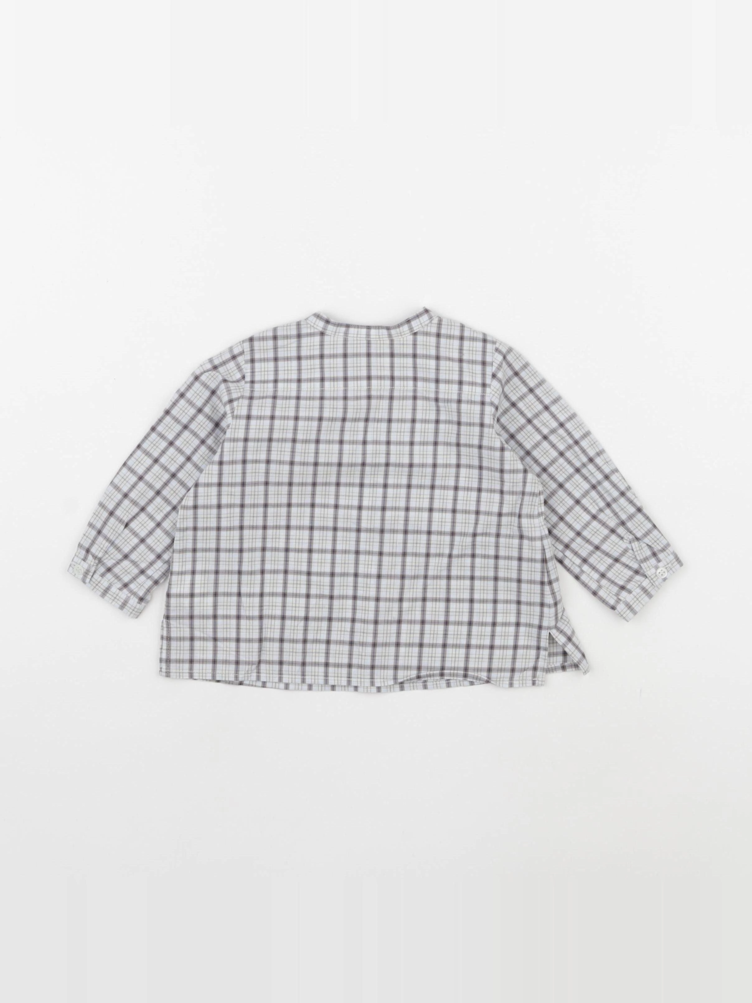 Bonpoint - blouse bleu, gris - 6 mois