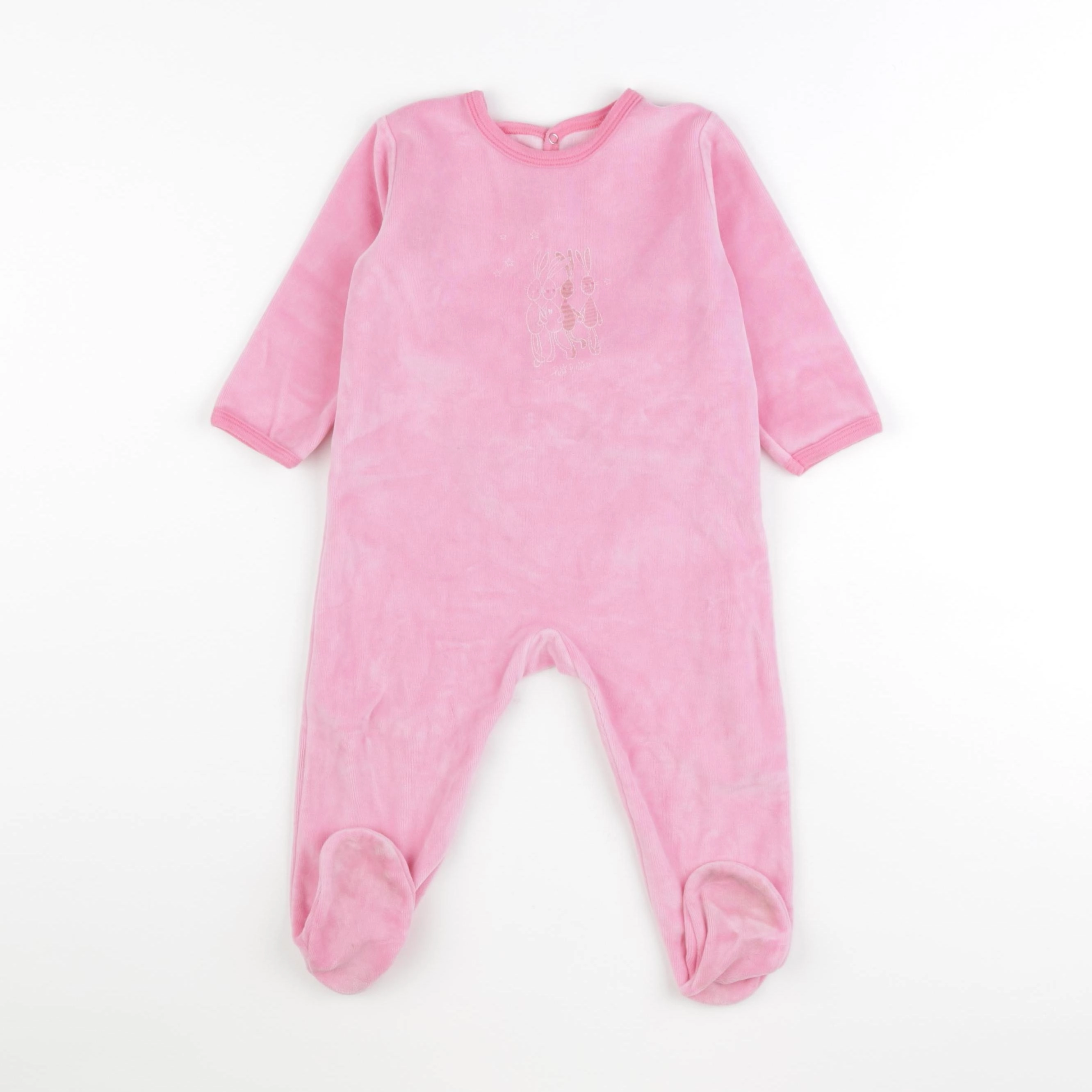 Petit Bateau - pyjama velours rose - 18 mois