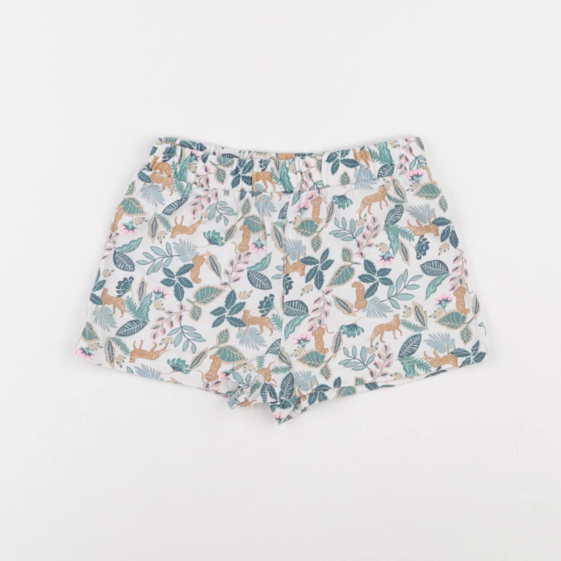 Vertbaudet - short vert, blanc - 4 ans