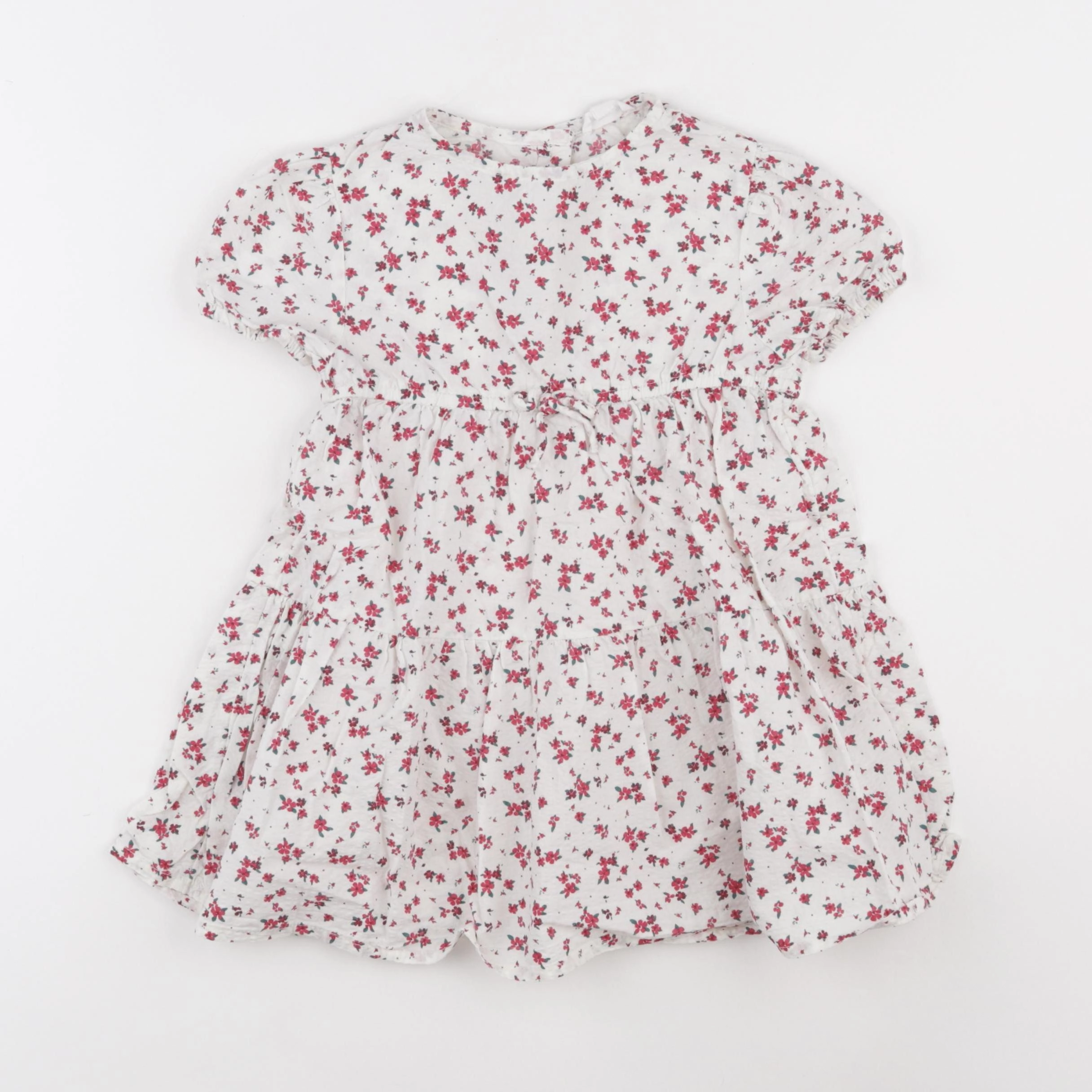 Vertbaudet - robe blanc, rouge - 3 ans