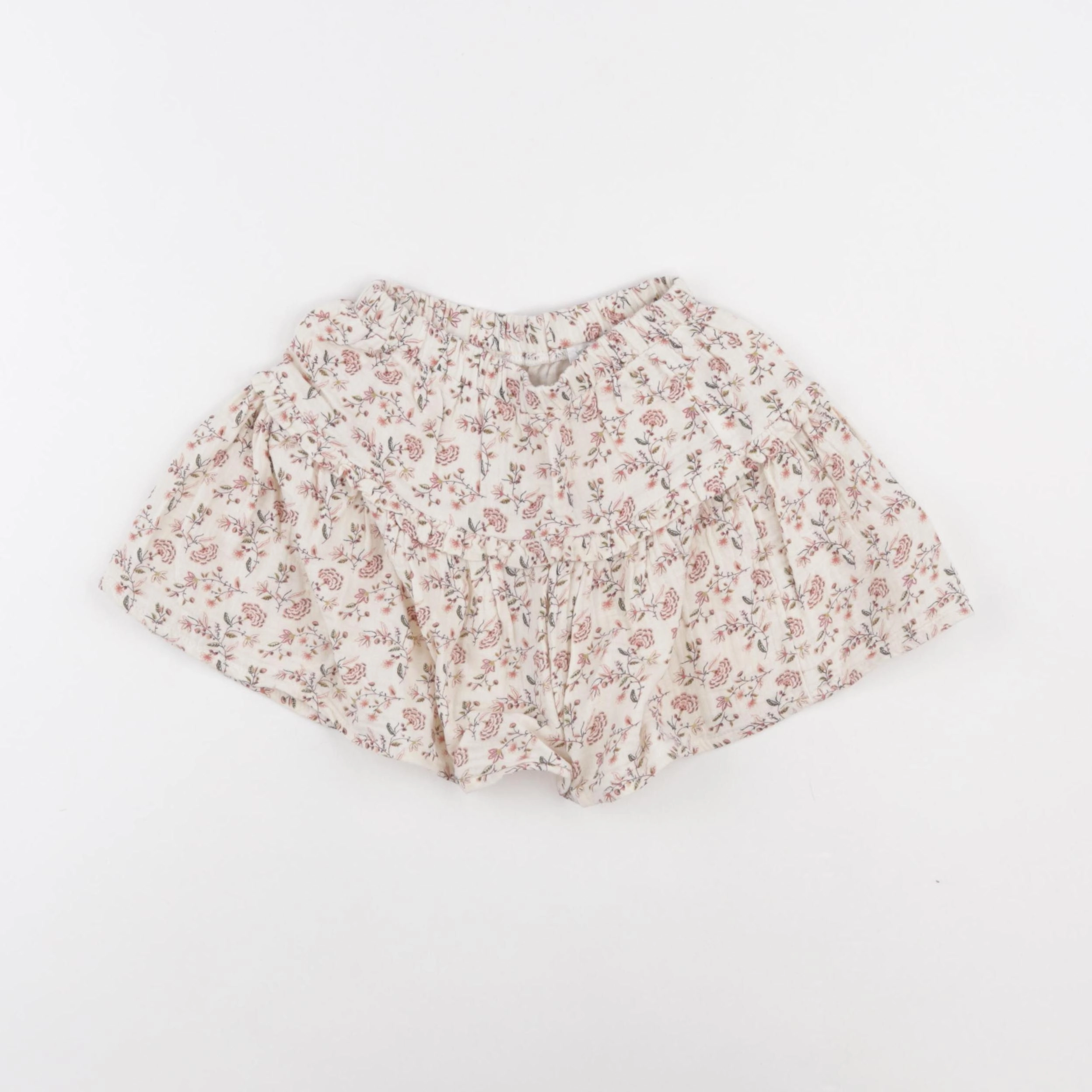 Vertbaudet - jupe beige, blanc, rose - 4 ans